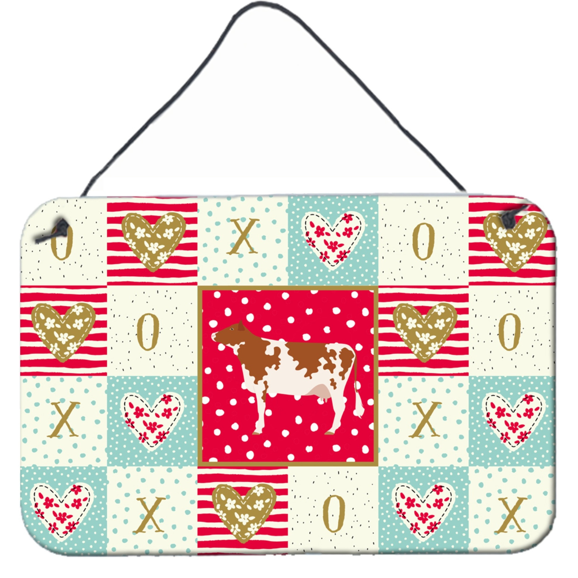 &quotCaroline's Treasures Ayrshire Cow Love Door Hanging Prints wall-decor, Multicolor"