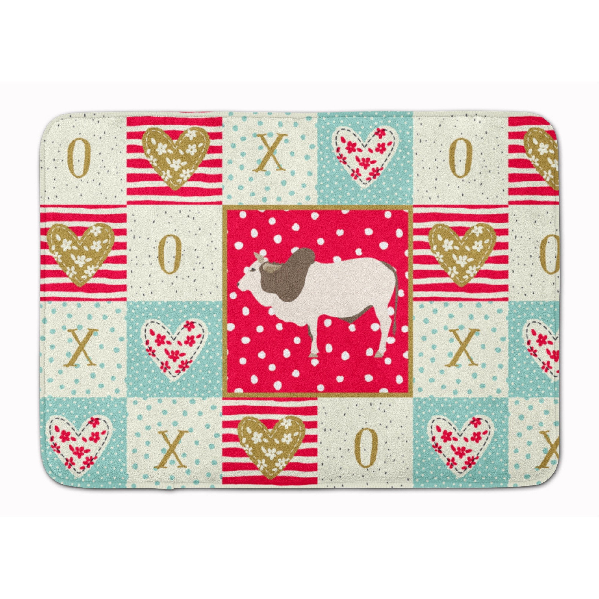 &quotCaroline's Treasures Malvi Cow Love Machine Washable Memory Foam Mat doormats, Multicolor"