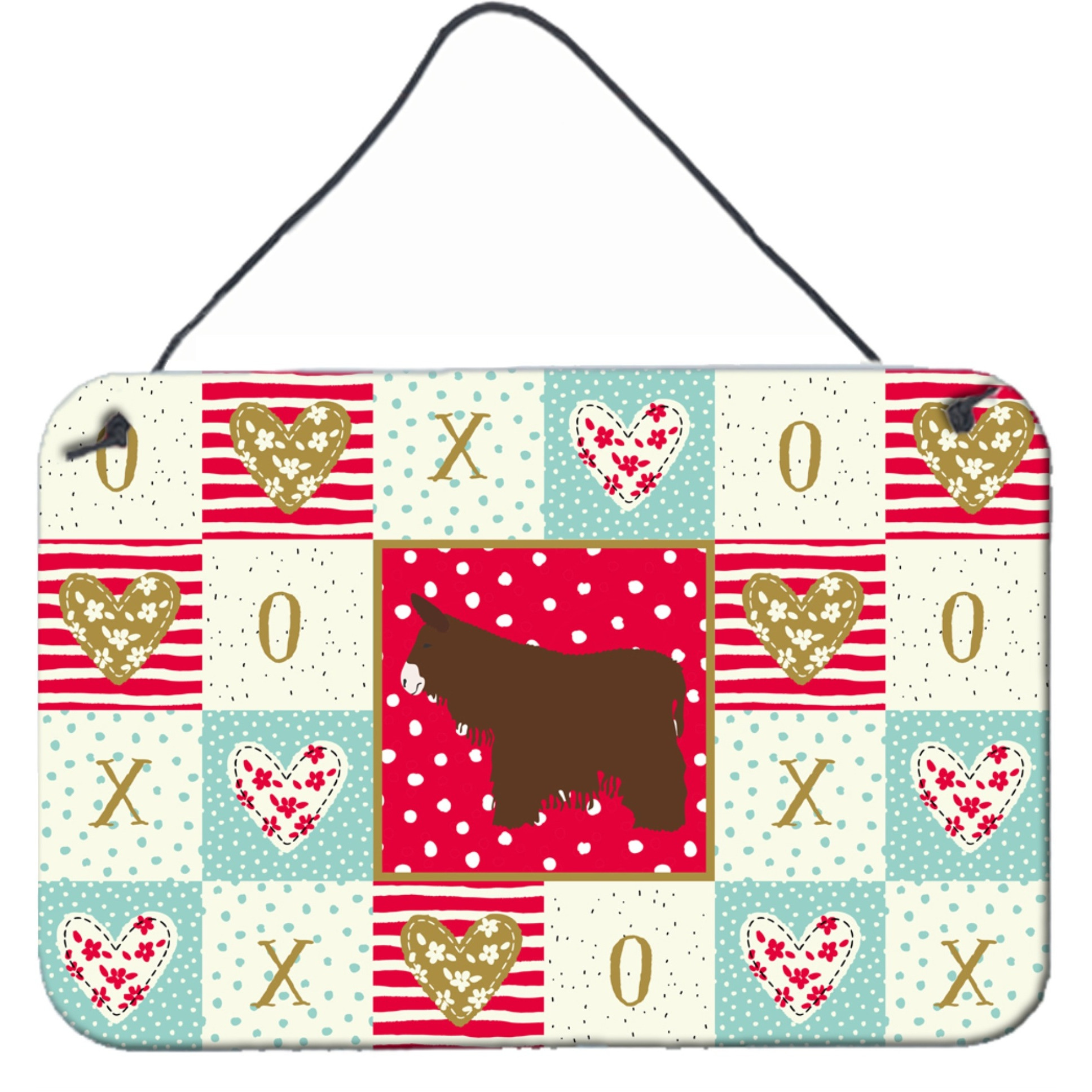 &quotCaroline's Treasures Poitou Poiteuin Donkey Love Door Hanging Prints wall-decor, Multicolor"