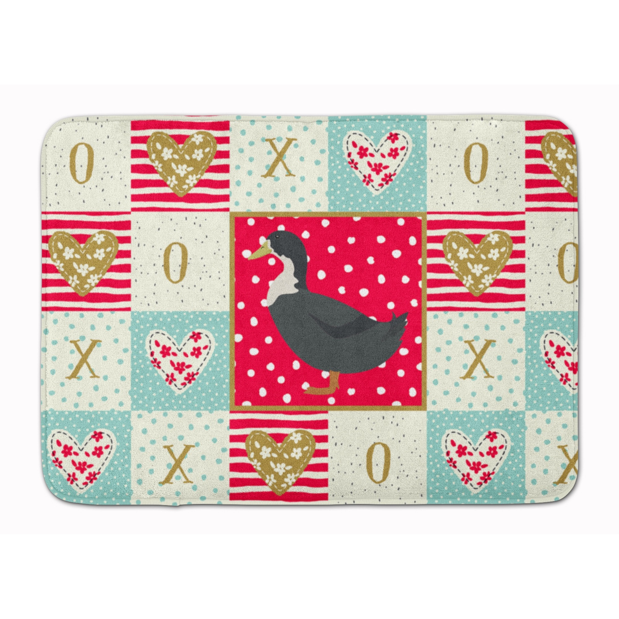 &quotCaroline's Treasures Blue Swedish Duck Love Machine Washable Memory Foam Mat doormats, Multicolor"