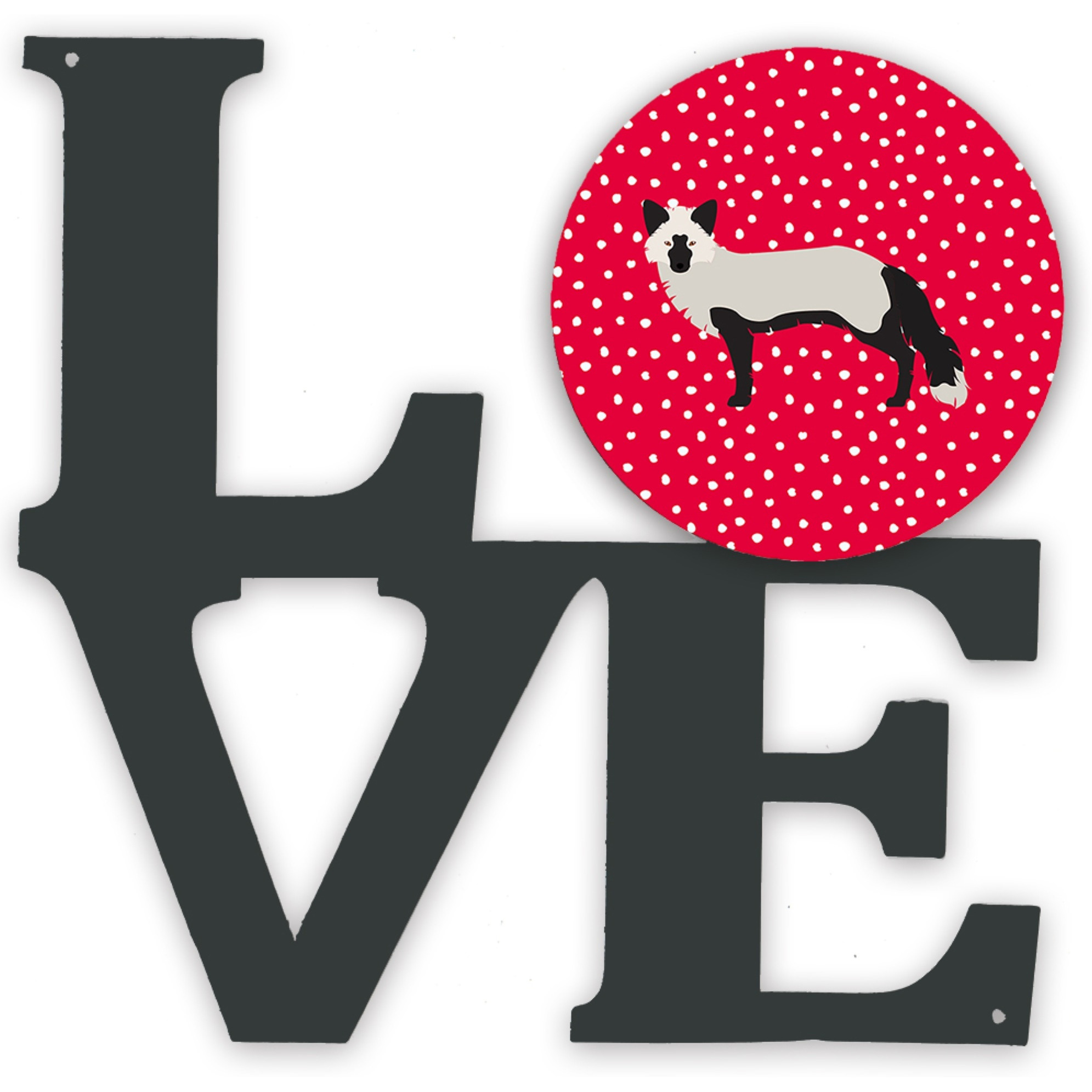 &quotCaroline's Treasures Silver Fox Metal Artwork Love wall-decor, Multicolor"