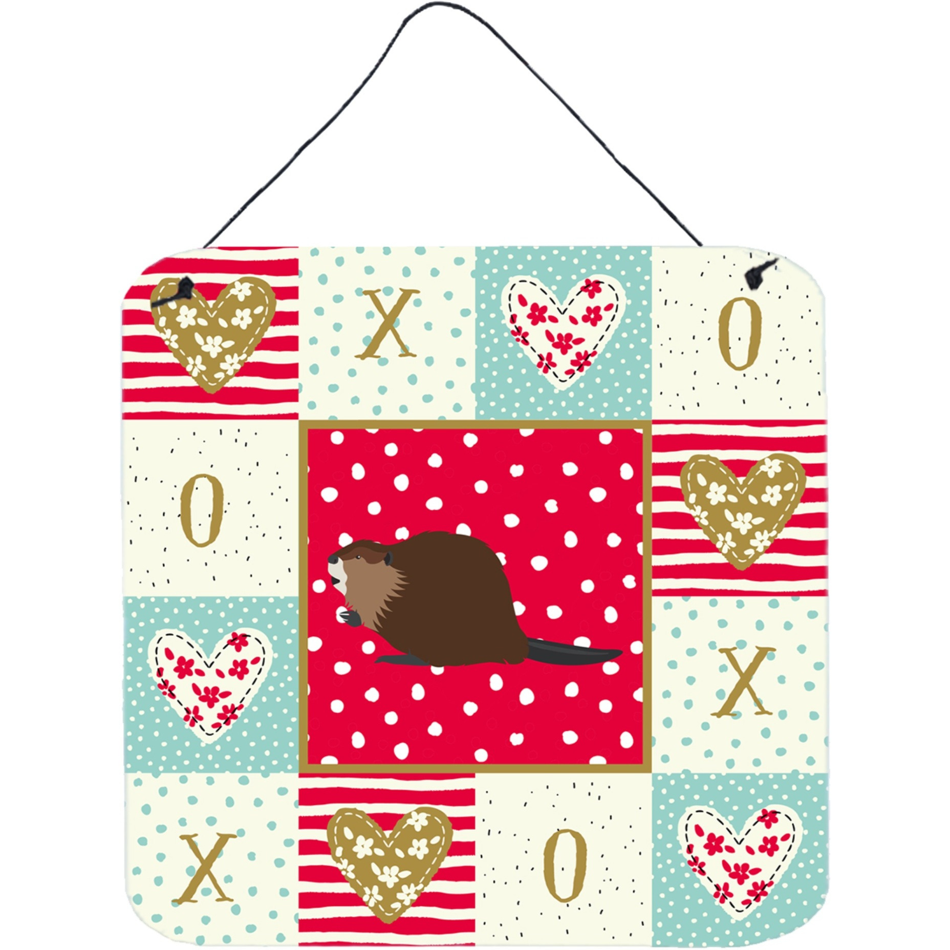 &quotCaroline's Treasures Eurasian Beaver Love Door Hanging Prints wall-decor, Multicolor"