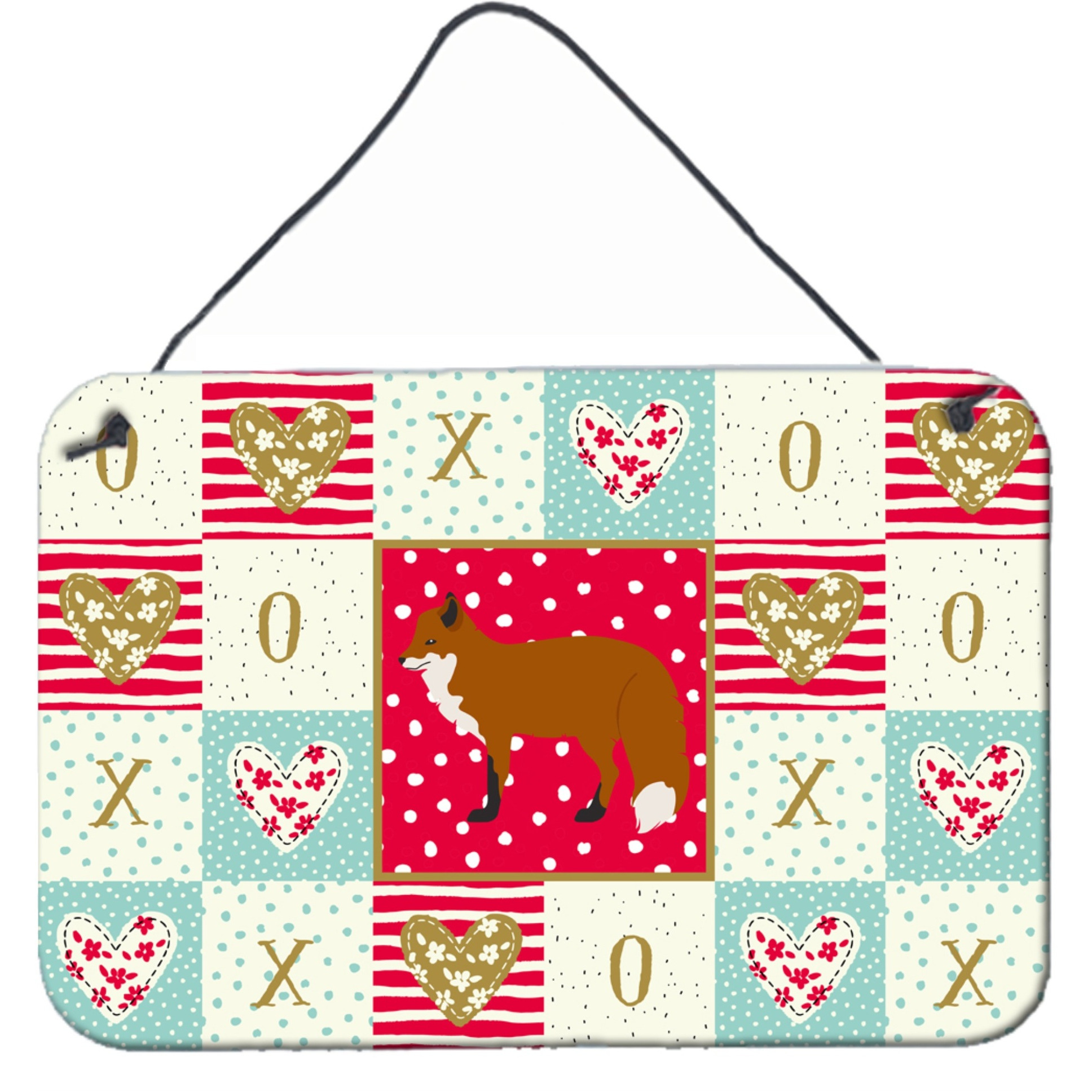 &quotCaroline's Treasures Red Fox Love Door Hanging Prints wall-decor, Multicolor"