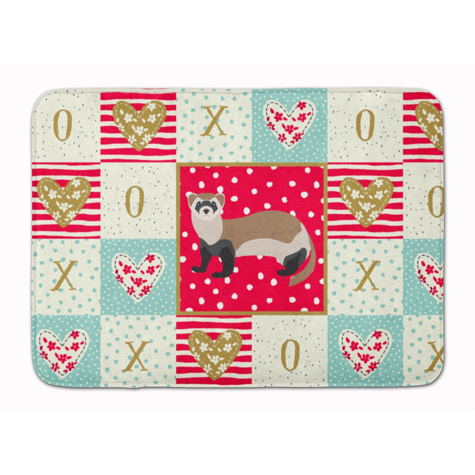 &quotCaroline's Treasures Ferret Love Machine Washable Memory Foam Mat doormats, Multicolor"