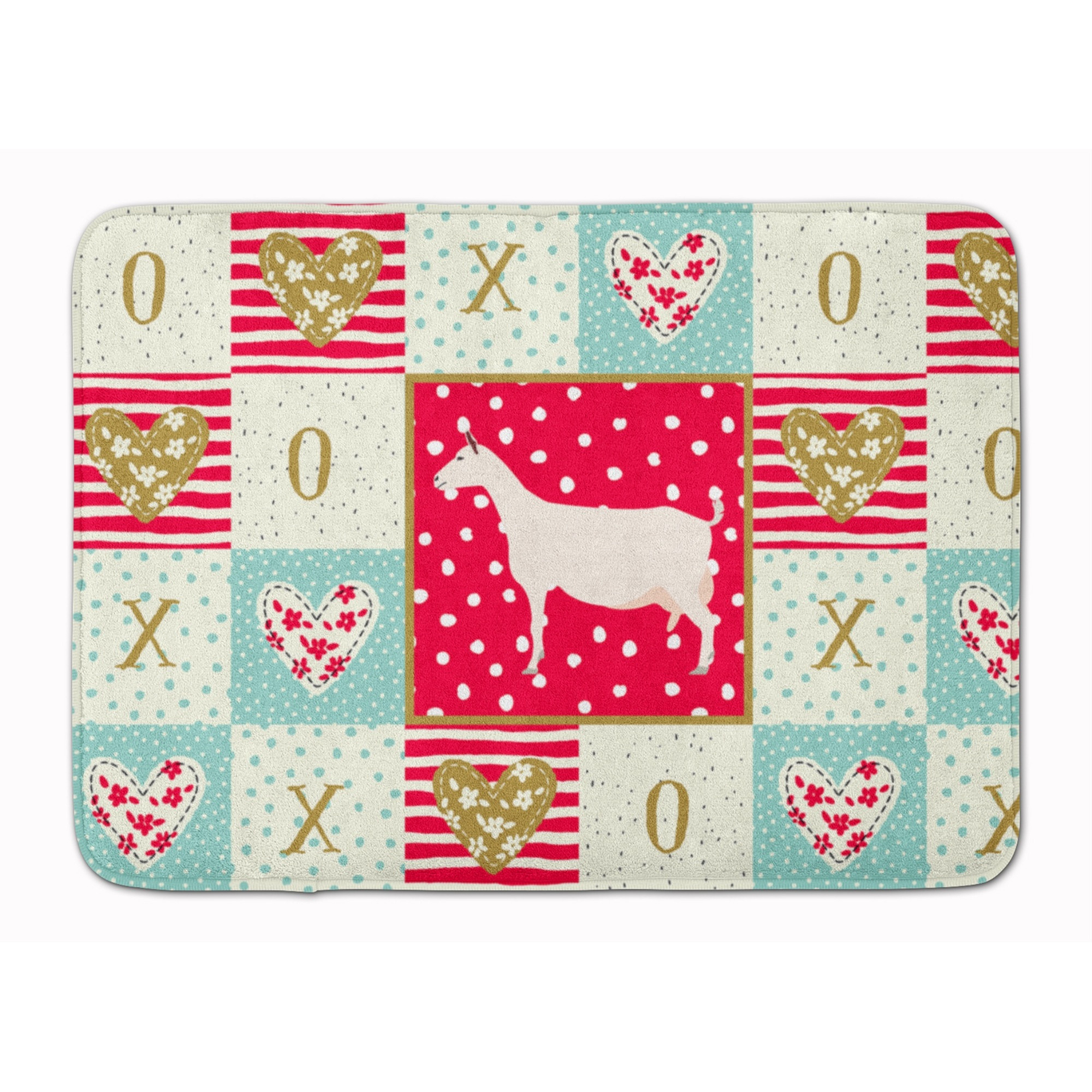 &quotCaroline's Treasures Saanen Goat Love Machine Washable Memory Foam Mat doormats, Multicolor"