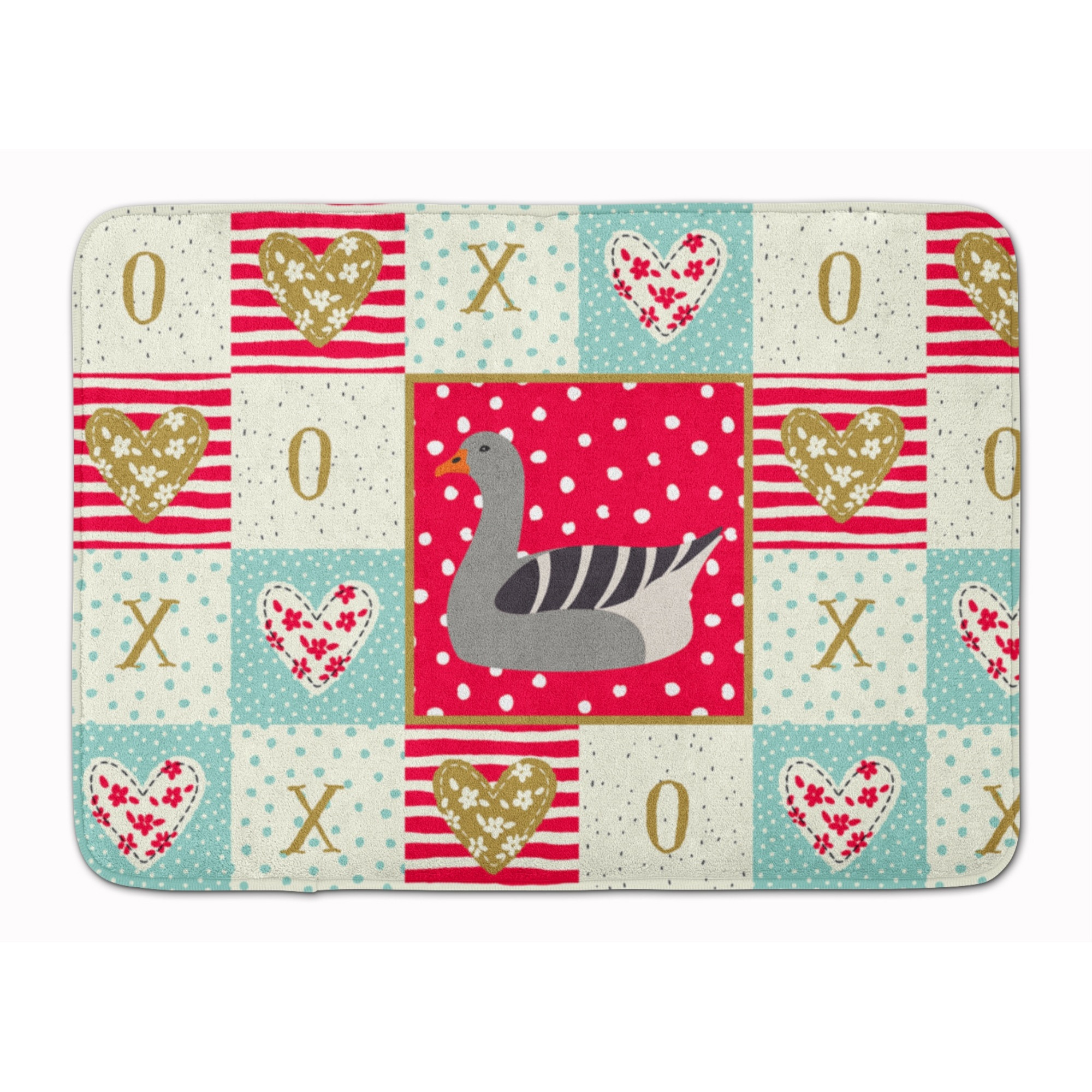 &quotCaroline's Treasures Pilgrim Goose Love Machine Washable Memory Foam Mat doormats, Multicolor"
