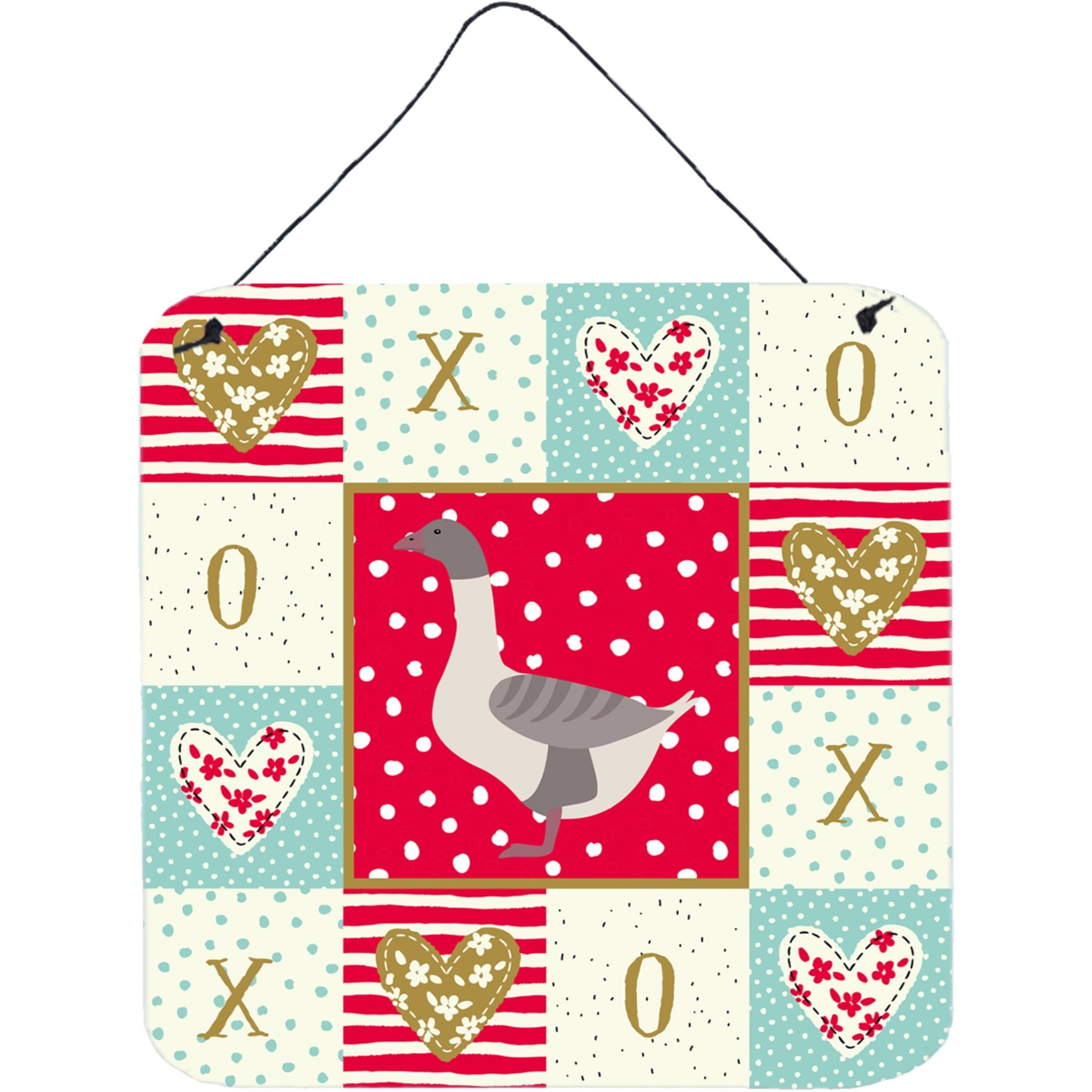 &quotCaroline's Treasures Buff Grey Back Goose Love Door Hanging Prints wall-decor, Multicolor"