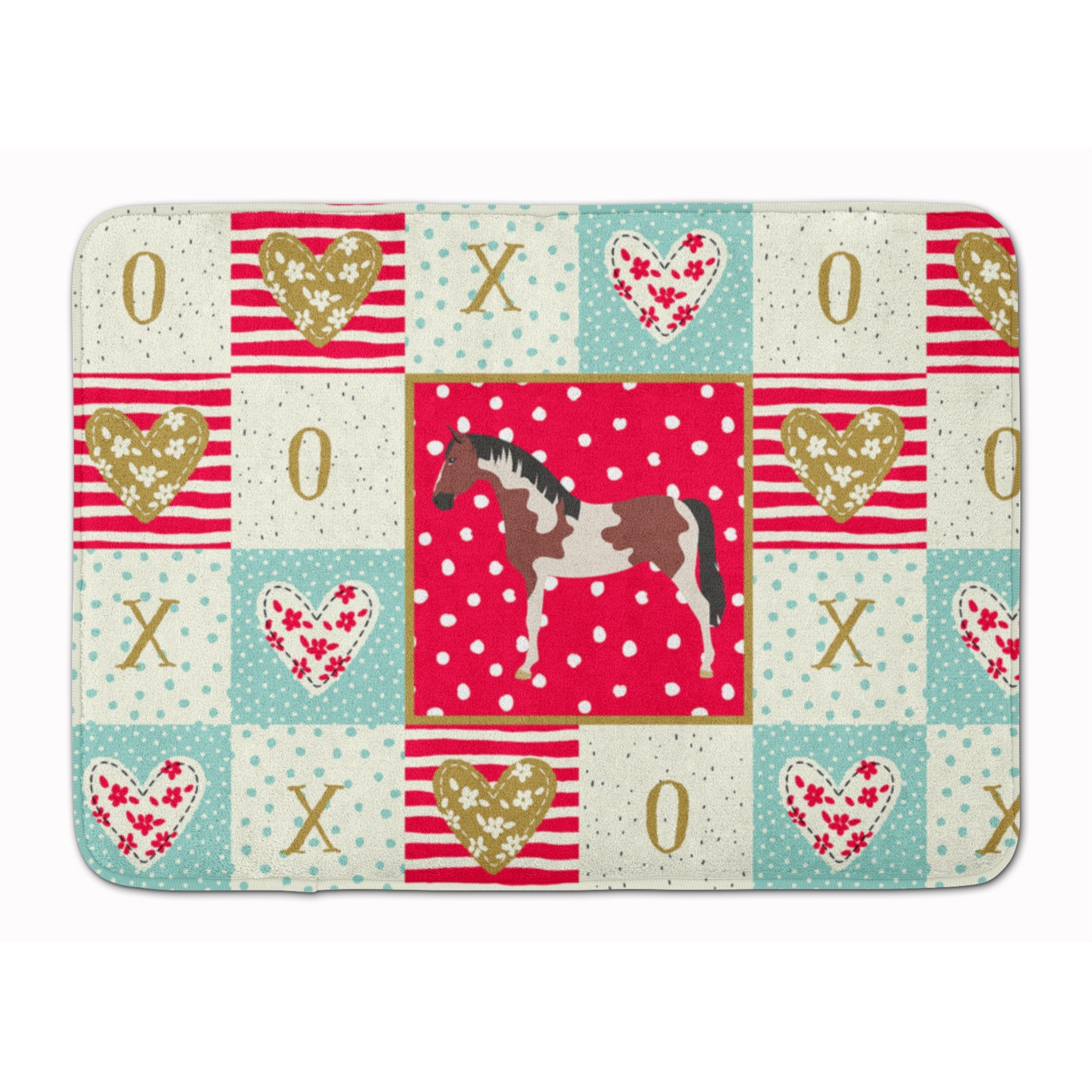 &quotCaroline's Treasures Pinto Horse Love Machine Washable Memory Foam Mat doormats, Multicolor"