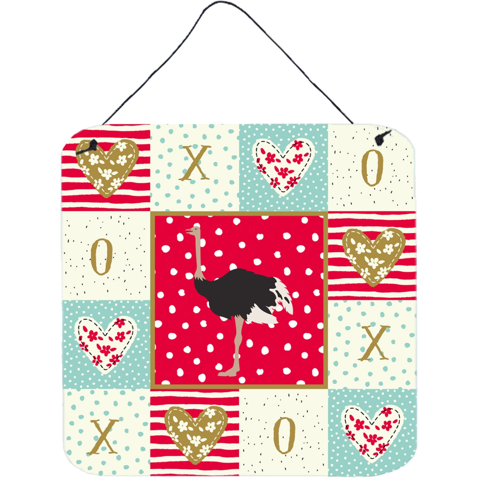 &quotCaroline's Treasures Common Ostrich Love Door Hanging Prints wall-decor, Multicolor"