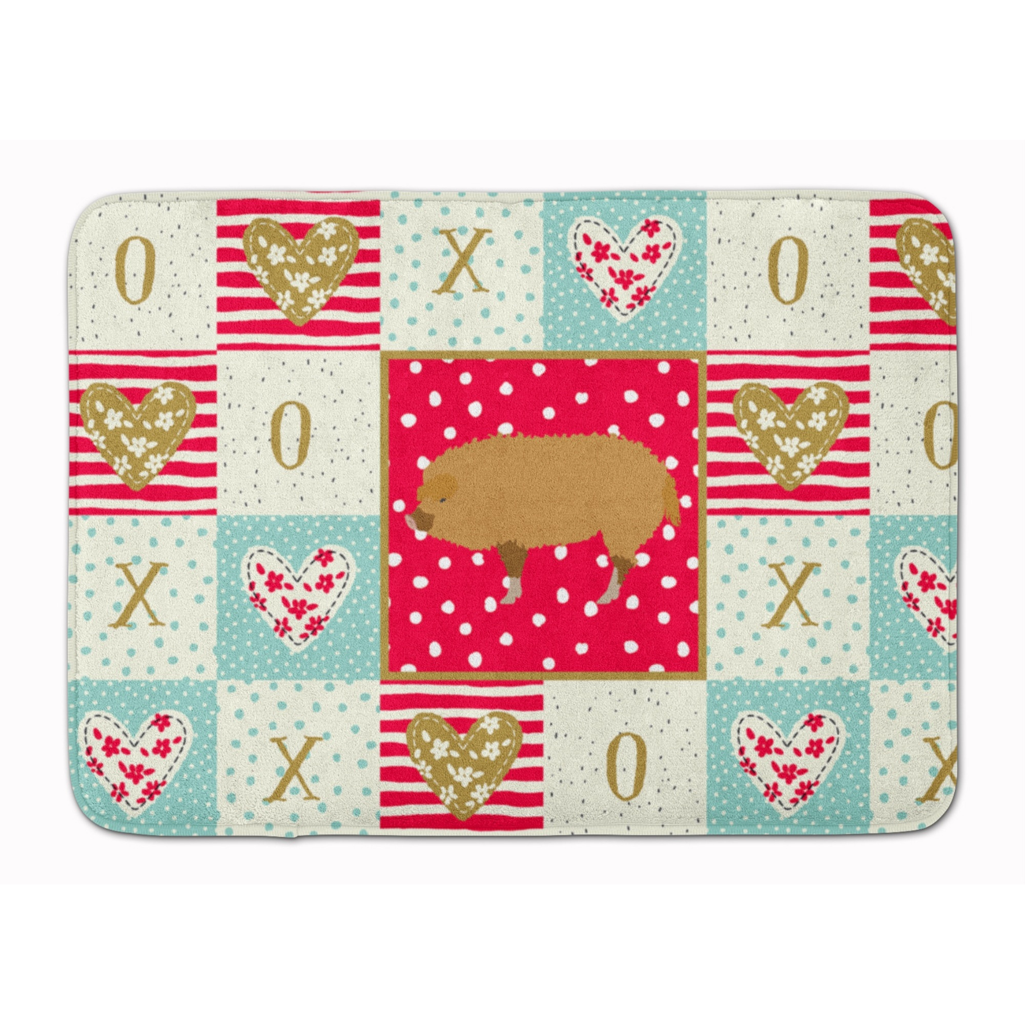 &quotCaroline's Treasures Hungarian Mangalica Pig Love Machine Washable Memory Foam Mat doormats, Multicolor"