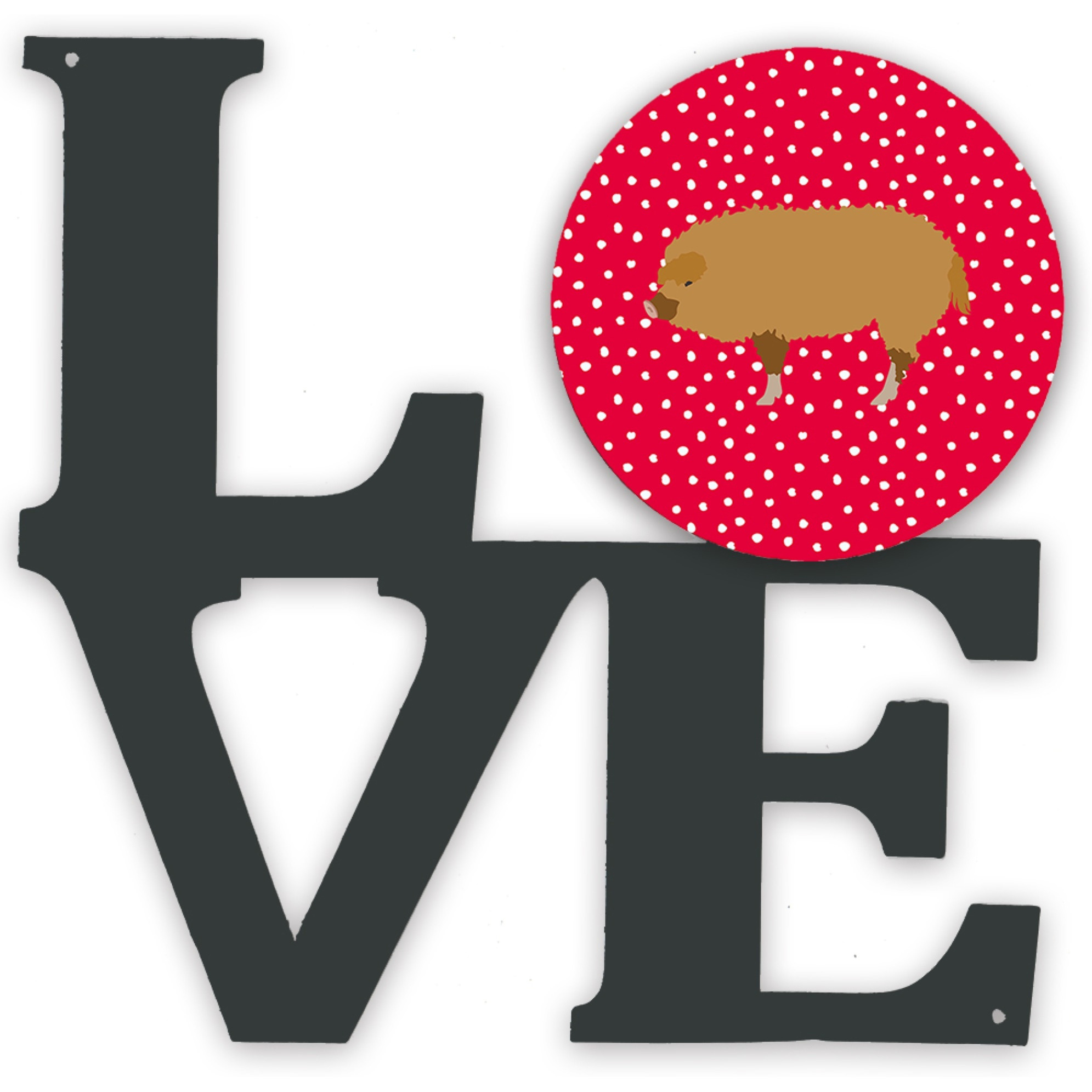 &quotCaroline's Treasures Hungarian Mangalica Pig Metal Artwork Love wall-decor, Multicolor"