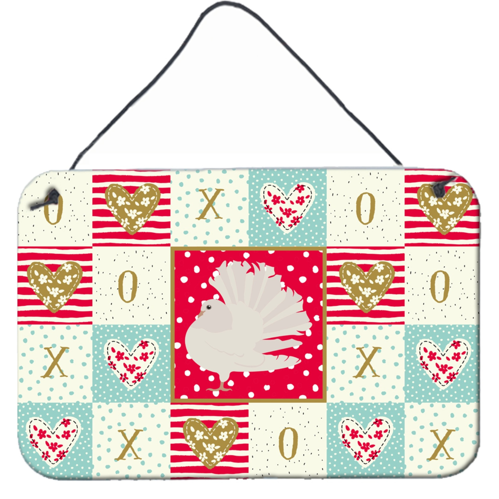 &quotCaroline's Treasures Silver Fantail Pigeon Love Door Hanging Prints wall-decor, Multicolor"