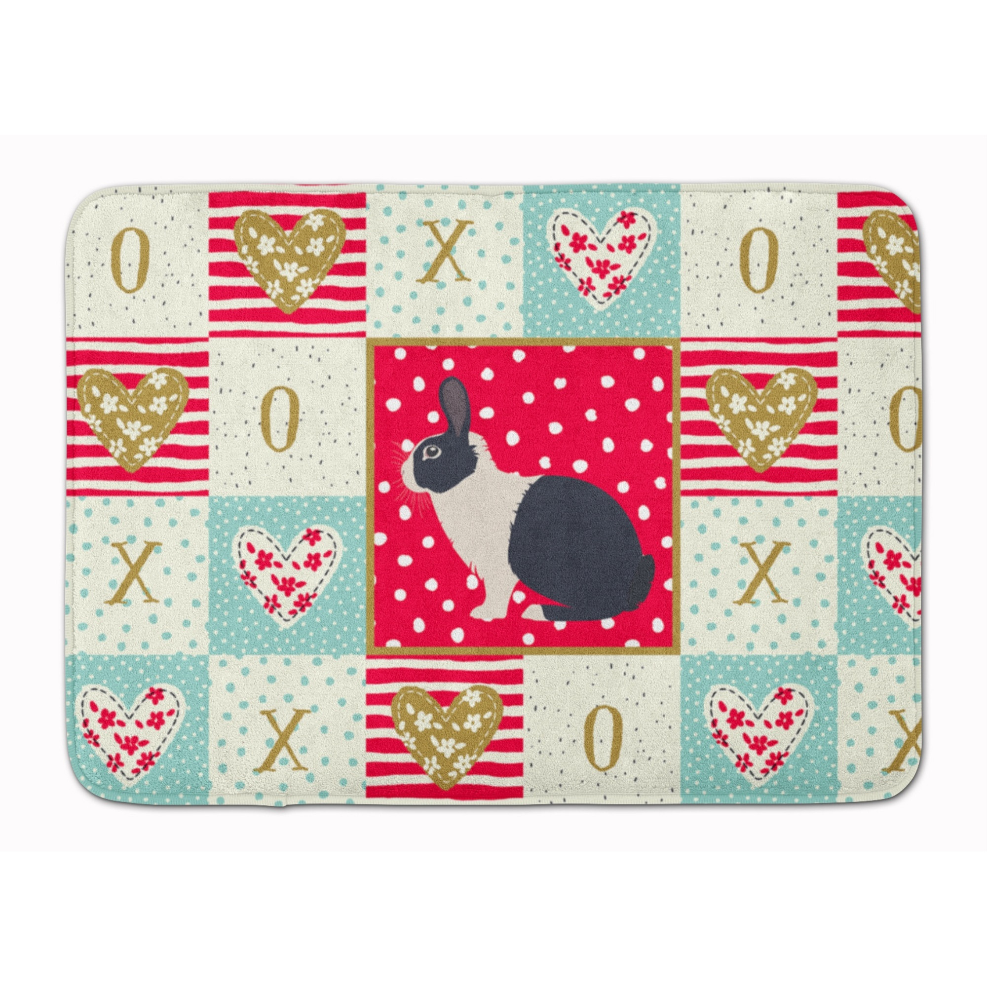 &quotCaroline's Treasures Dutch Rabbit Love Machine Washable Memory Foam Mat doormats, Multicolor"