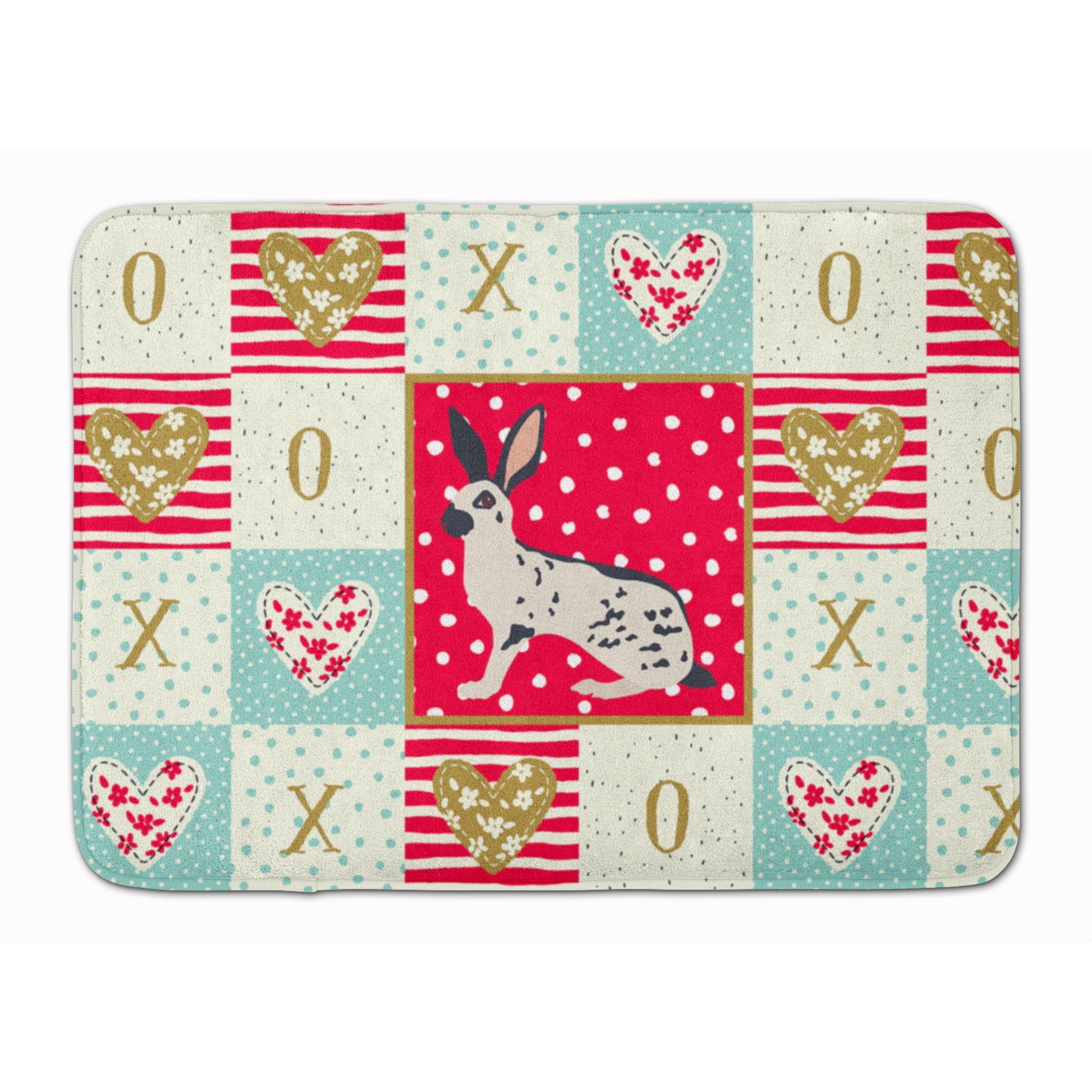 &quotCaroline's Treasures English Spot Rabbit Love Machine Washable Memory Foam Mat doormats, Multicolor"