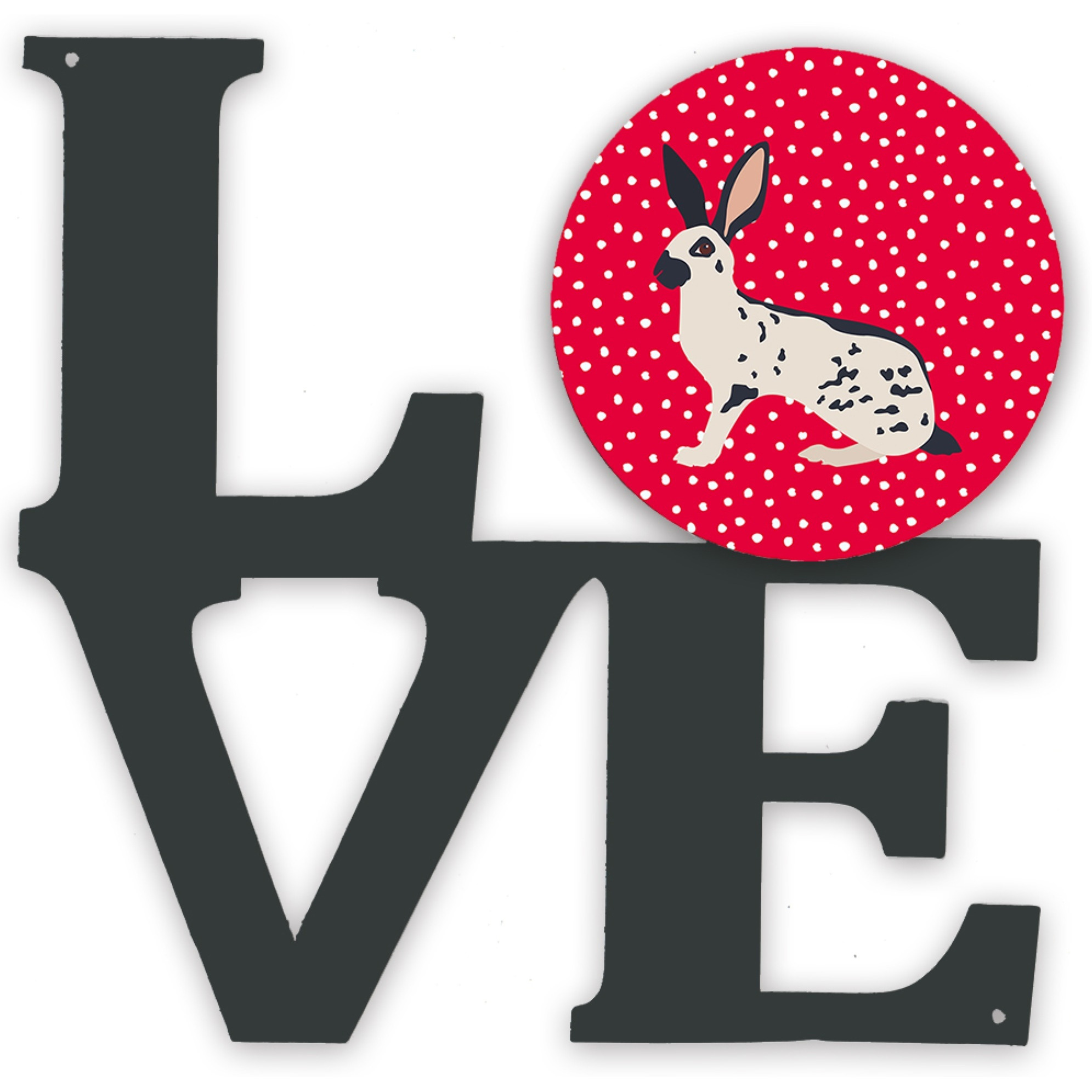 &quotCaroline's Treasures English Spot Rabbit Metal Artwork Love wall-decor, Multicolor"
