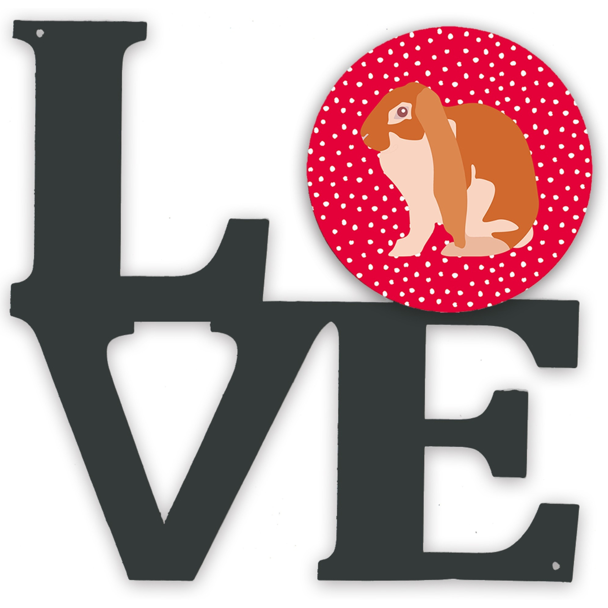 &quotCaroline's Treasures English Lop Rabbit Metal Artwork Love wall-decor, Multicolor"