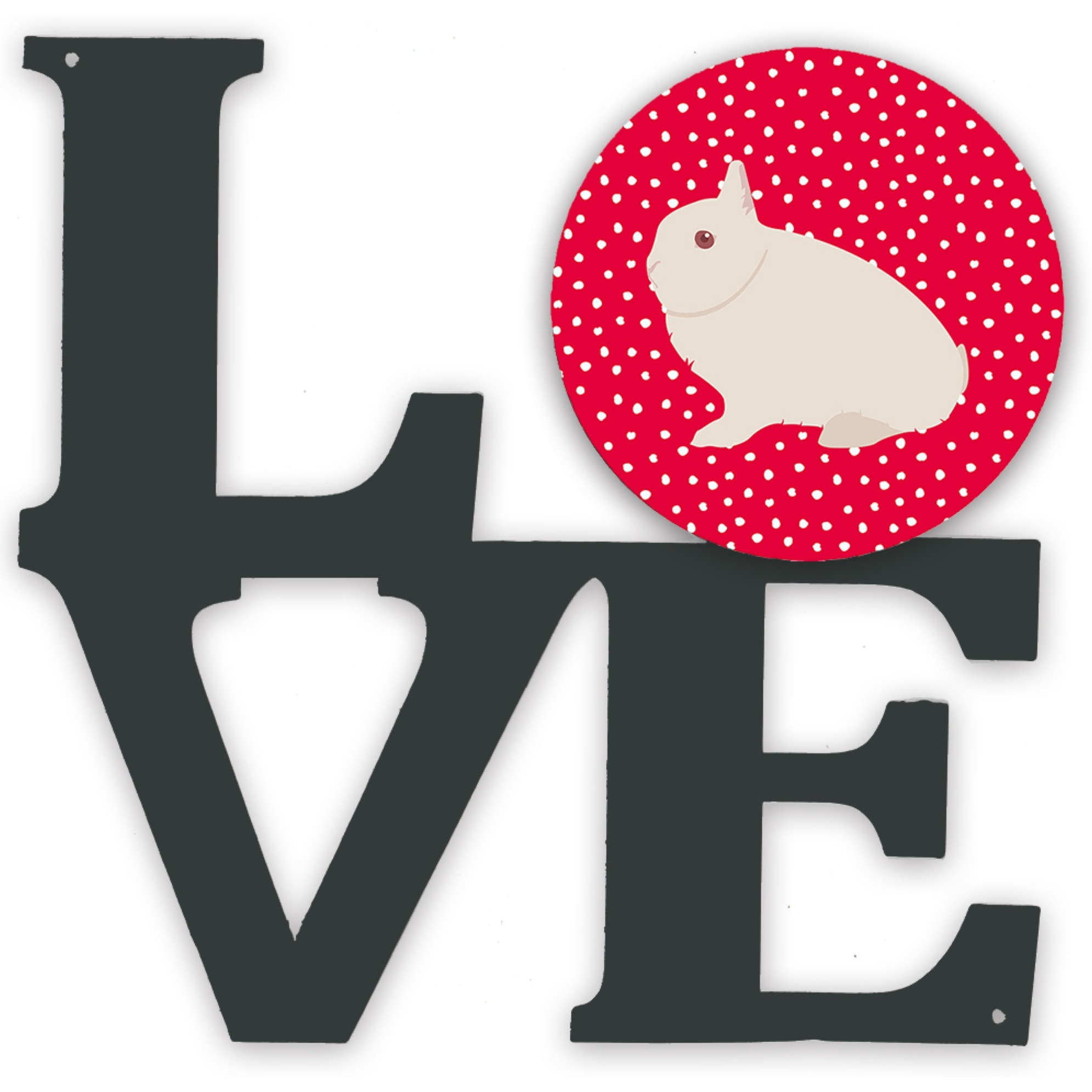 &quotCaroline's Treasures Hermelin Rabbit Metal Artwork Love wall-decor, Multicolor"