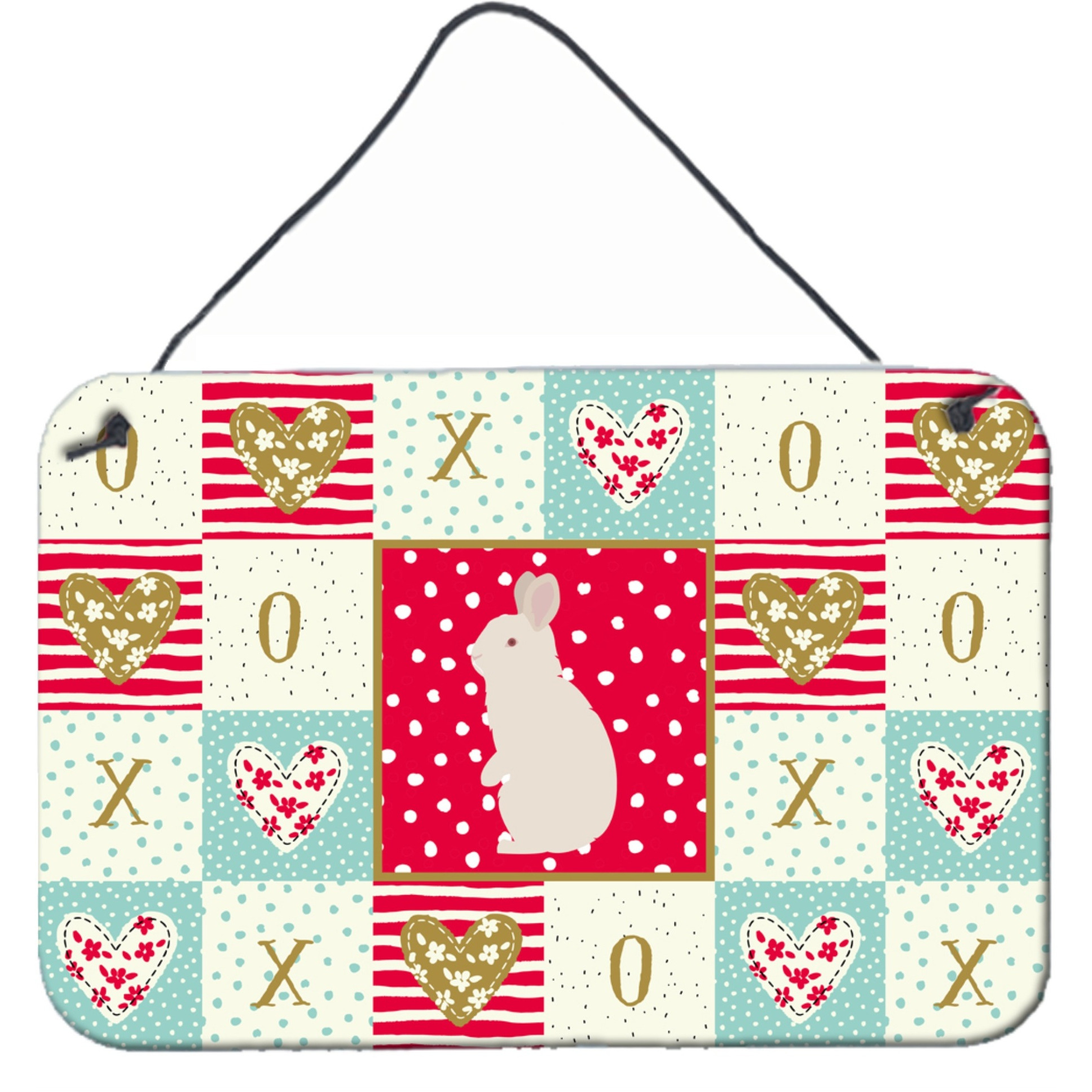 &quotCaroline's Treasures New Zealand White Rabbit Love Door Hanging Prints wall-decor, Multicolor"
