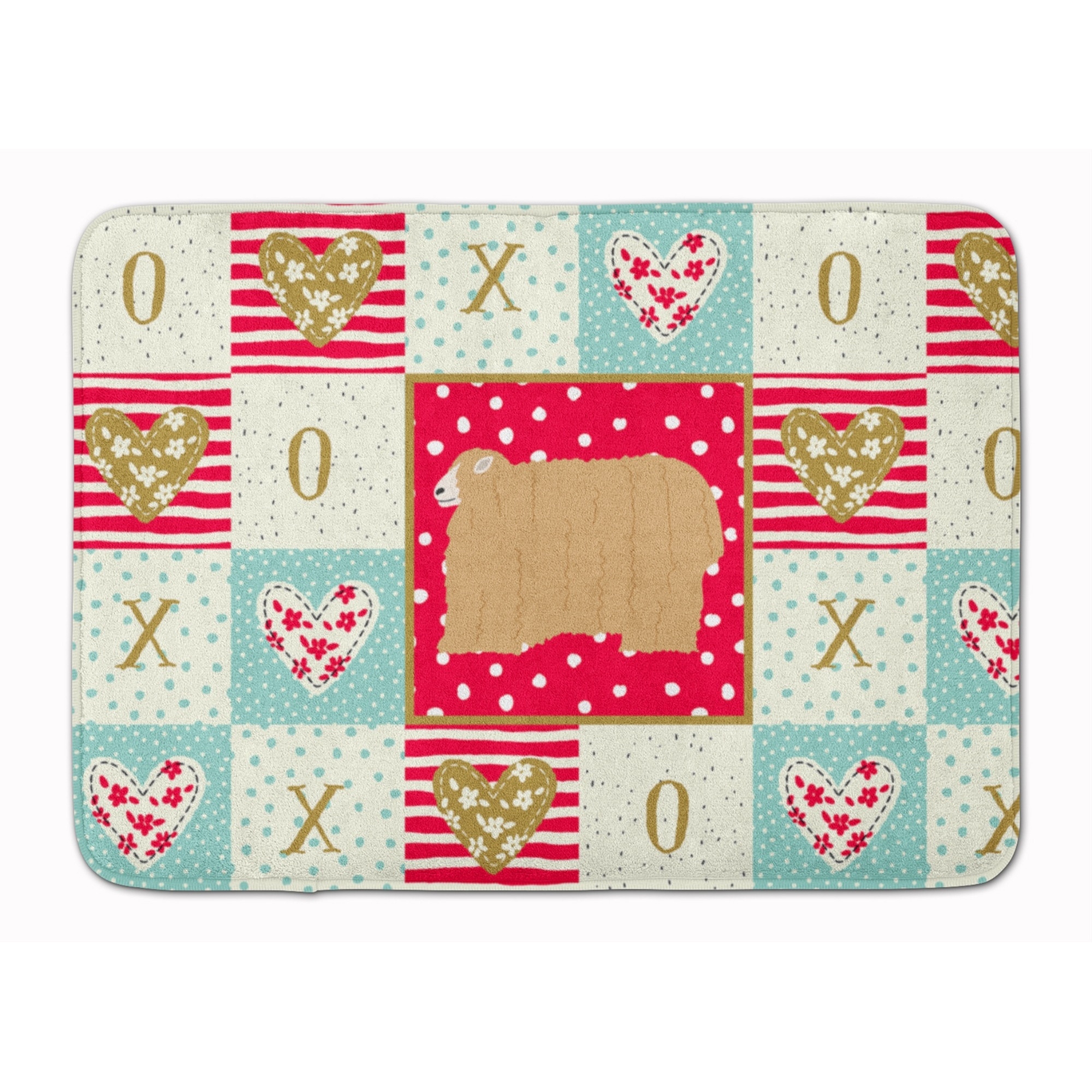 &quotCaroline's Treasures Lincoln Longwool Sheep Love Machine Washable Memory Foam Mat doormats, Multicolor"