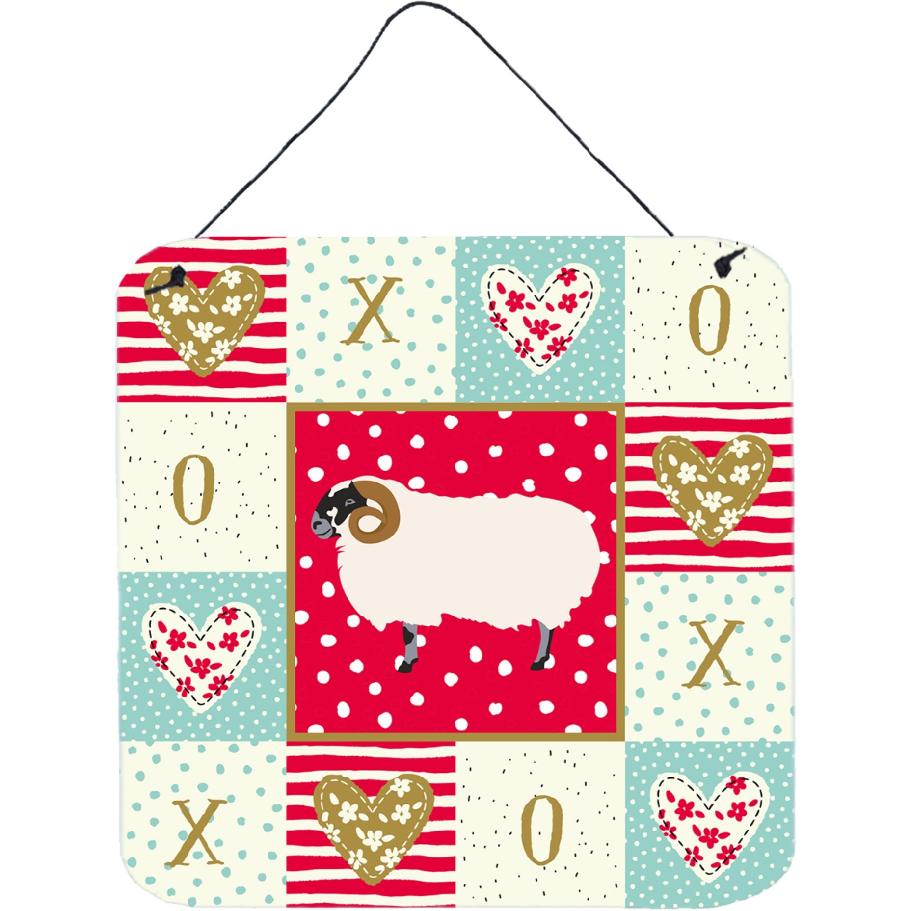 &quotCaroline's Treasures Scottish Blackface Sheep Love Door Hanging Prints wall-decor, Multicolor"