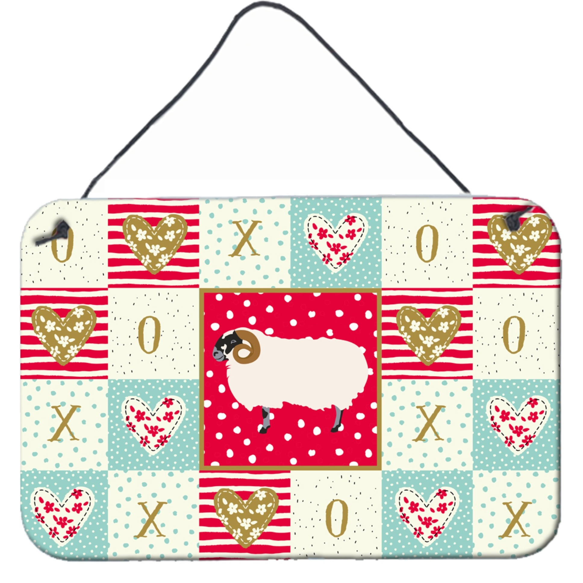&quotCaroline's Treasures Scottish Blackface Sheep Love Door Hanging Prints wall-decor, Multicolor"