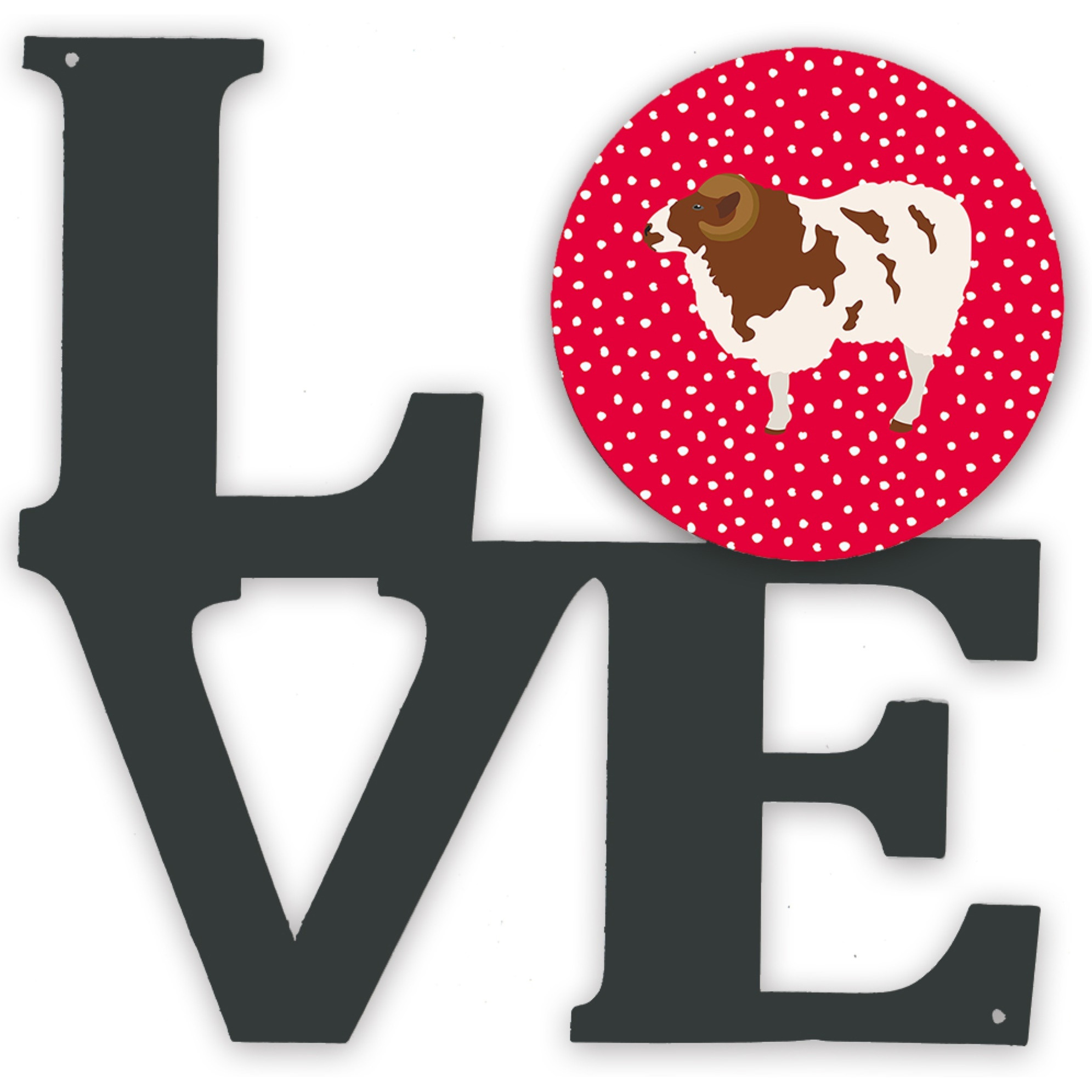 &quotCaroline's Treasures Jacob Sheep Metal Artwork Love wall-decor, Multicolor"