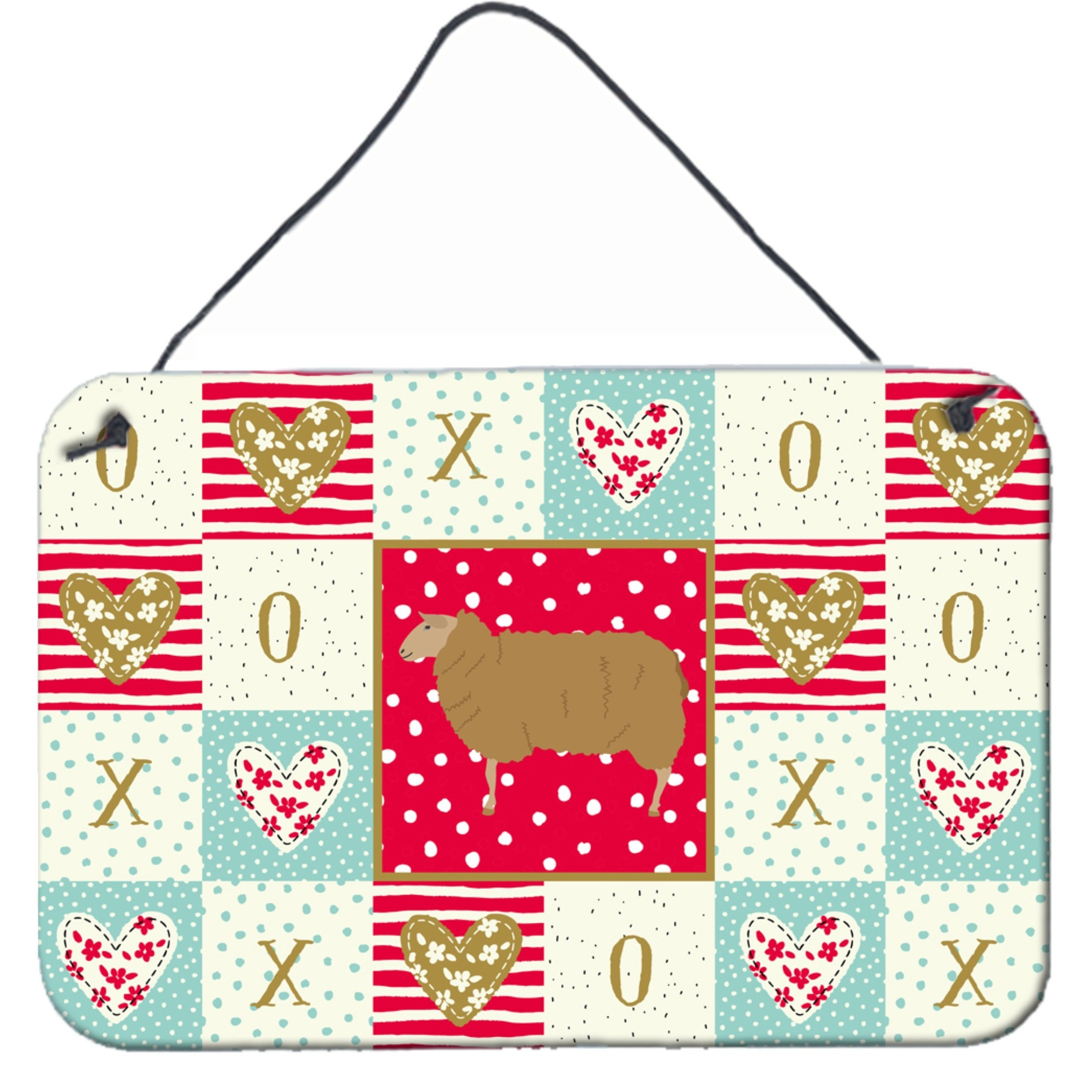 &quotCaroline's Treasures East Friesian Sheep Love Door Hanging Prints wall-decor, Multicolor"
