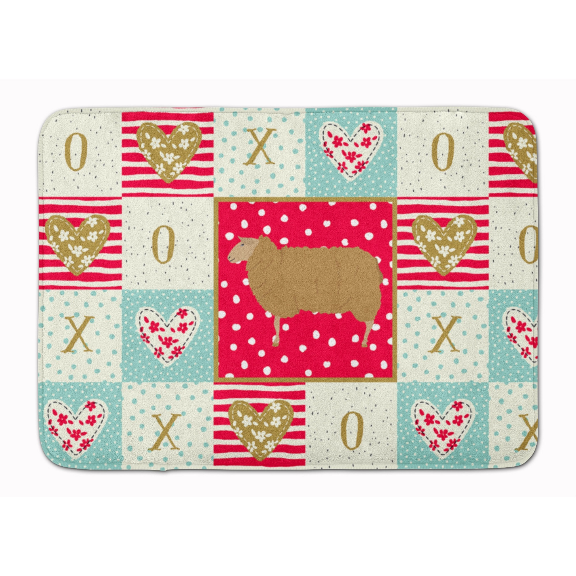 &quotCaroline's Treasures East Friesian Sheep Love Machine Washable Memory Foam Mat doormats, Multicolor"