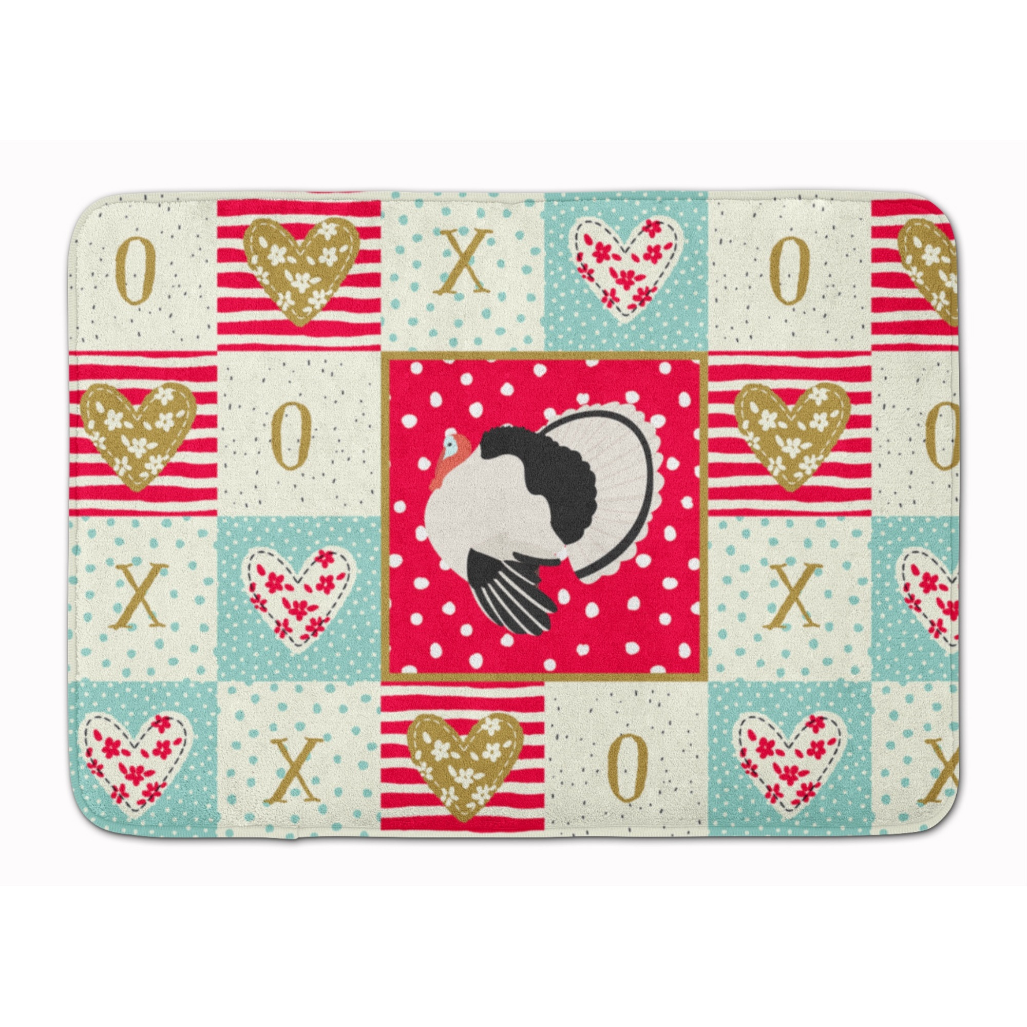 &quotCaroline's Treasures Royal Palm Turkey Love Machine Washable Memory Foam Mat doormats, Multicolor"