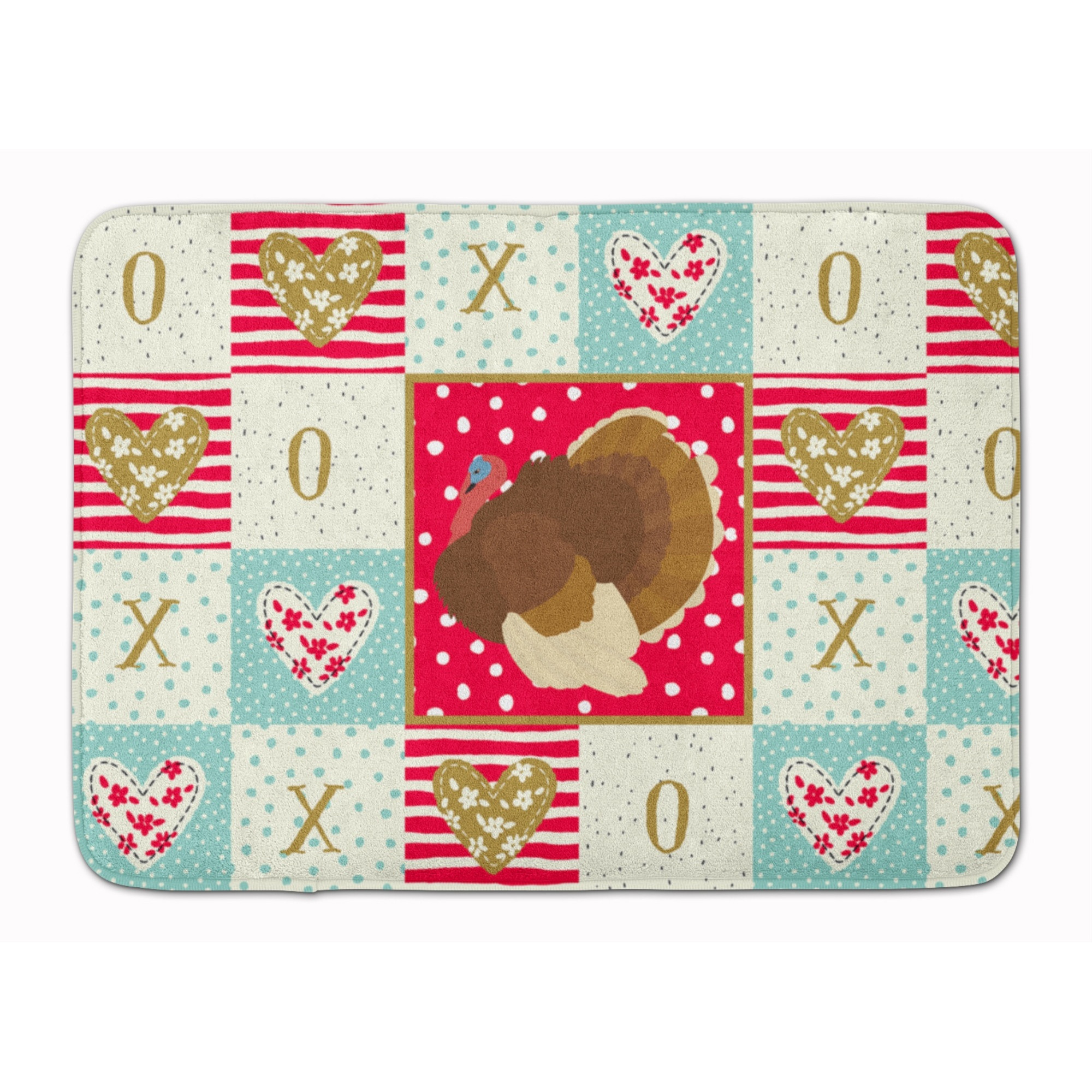 &quotCaroline's Treasures French Turkey Dindon Love Machine Washable Memory Foam Mat doormats, Multicolor"