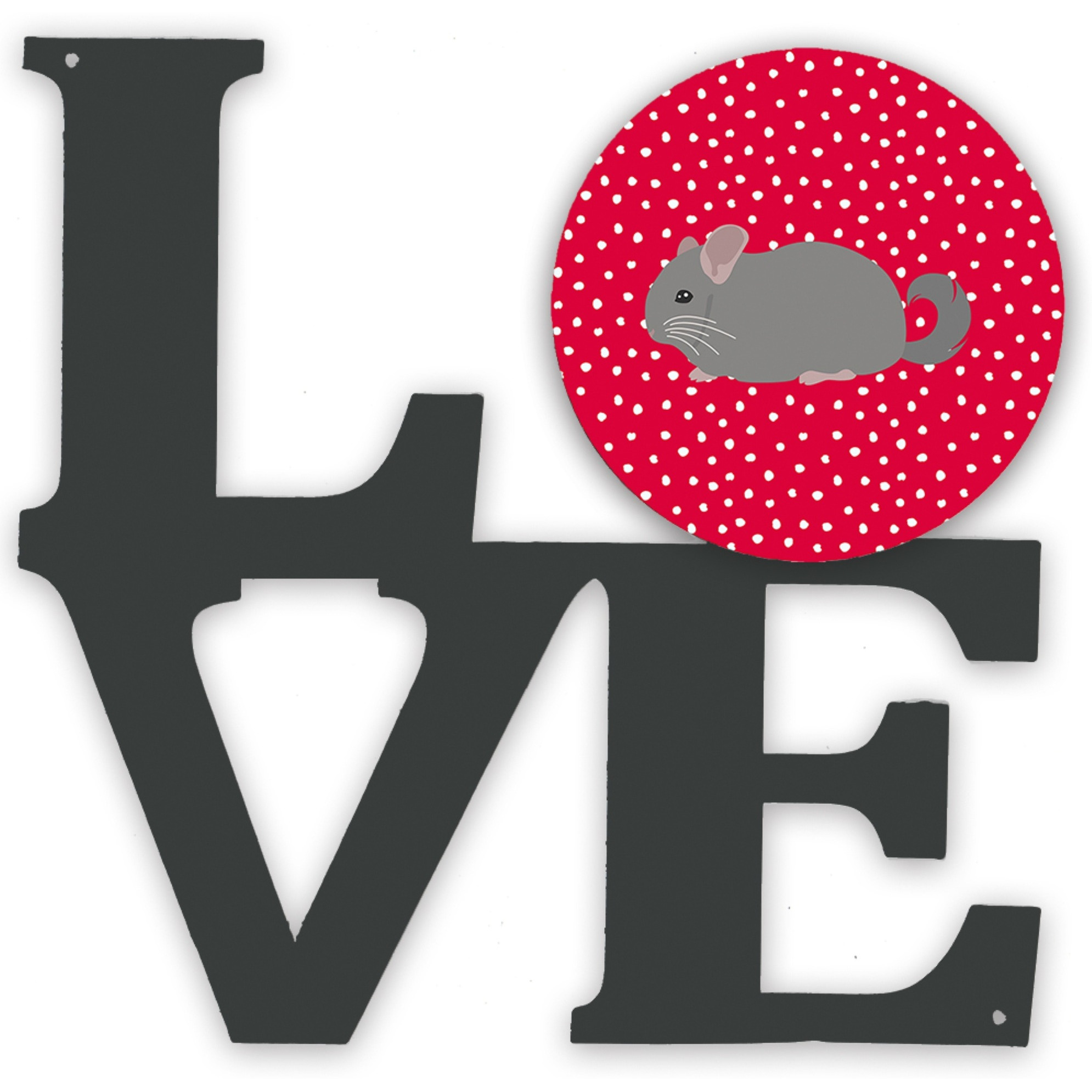 &quotCaroline's Treasures Agouti Chinchilla Metal Artwork Love wall-decor, Multicolor"