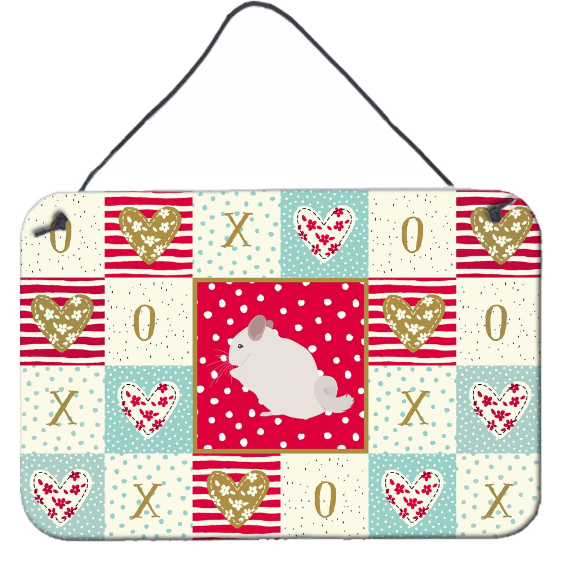 &quotCaroline's Treasures Pink and White Chinchilla Love Door Hanging Prints wall-decor, Multicolor"