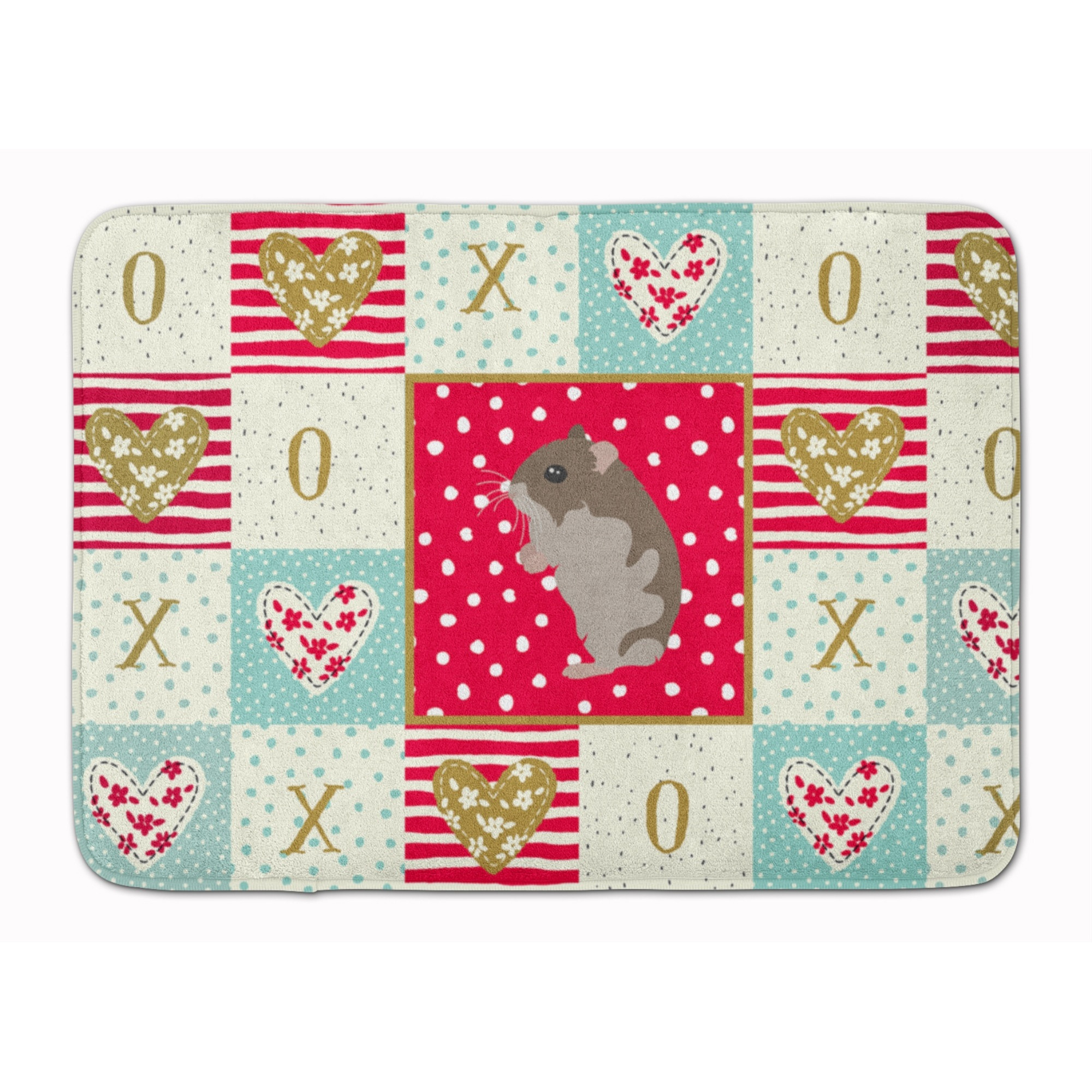&quotCaroline's Treasures Dwarf Hamster Love Machine Washable Memory Foam Mat doormats, Multicolor"