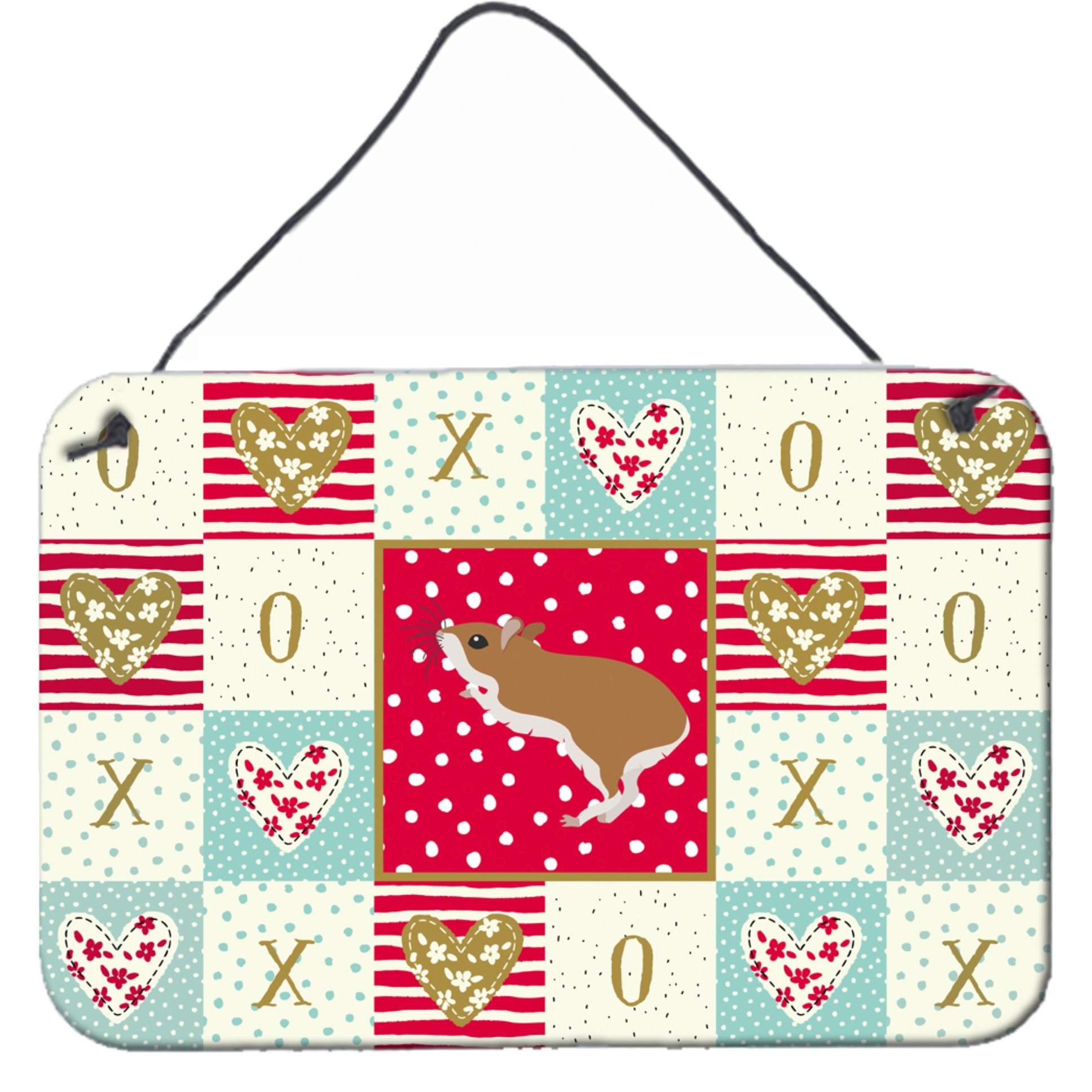 &quotCaroline's Treasures White Legged Hamster Love Door Hanging Prints wall-decor, Multicolor"