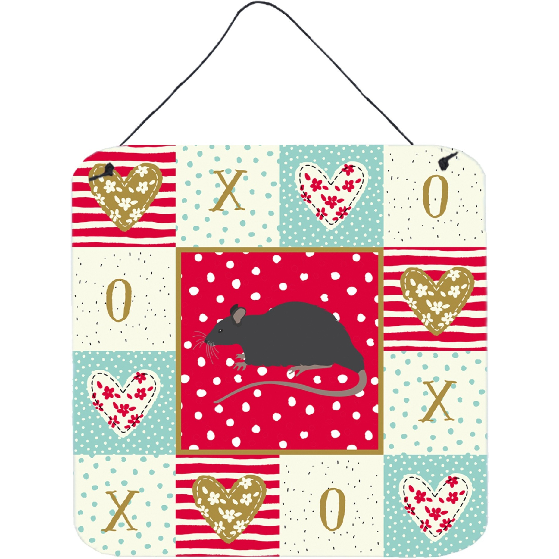 &quotCaroline's Treasures Black Rat Love Door Hanging Prints wall-decor, Multicolor"