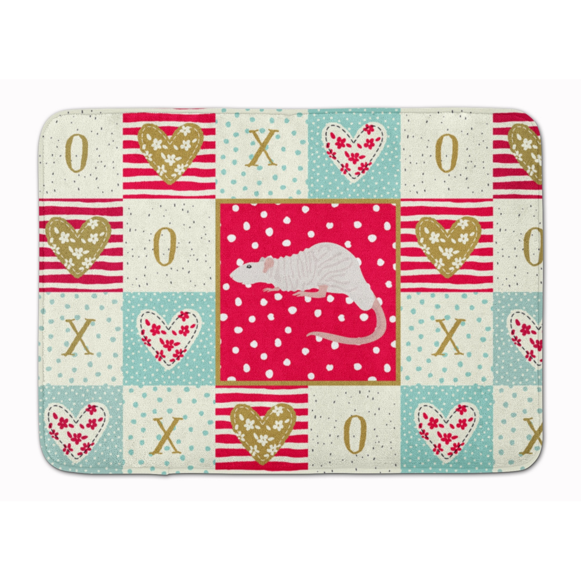 &quotCaroline's Treasures Dumbo Sphynx Rat Love Machine Washable Memory Foam Mat doormats, Multicolor"