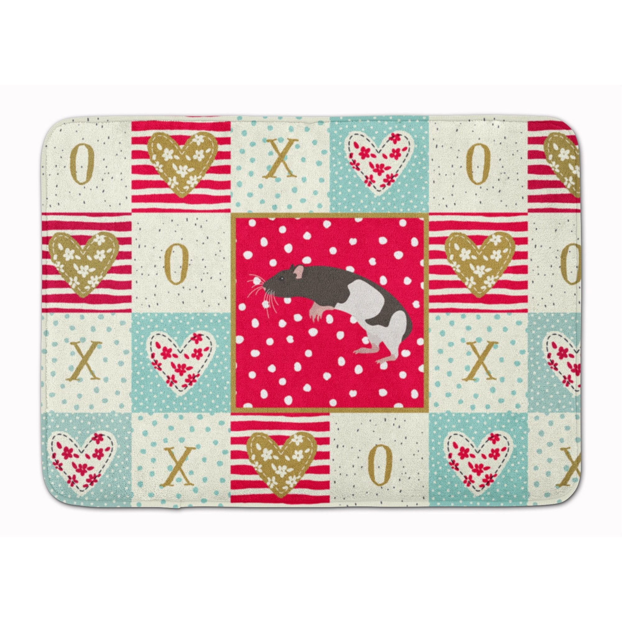 &quotCaroline's Treasures Tailless Rat Love Machine Washable Memory Foam Mat doormats, Multicolor"