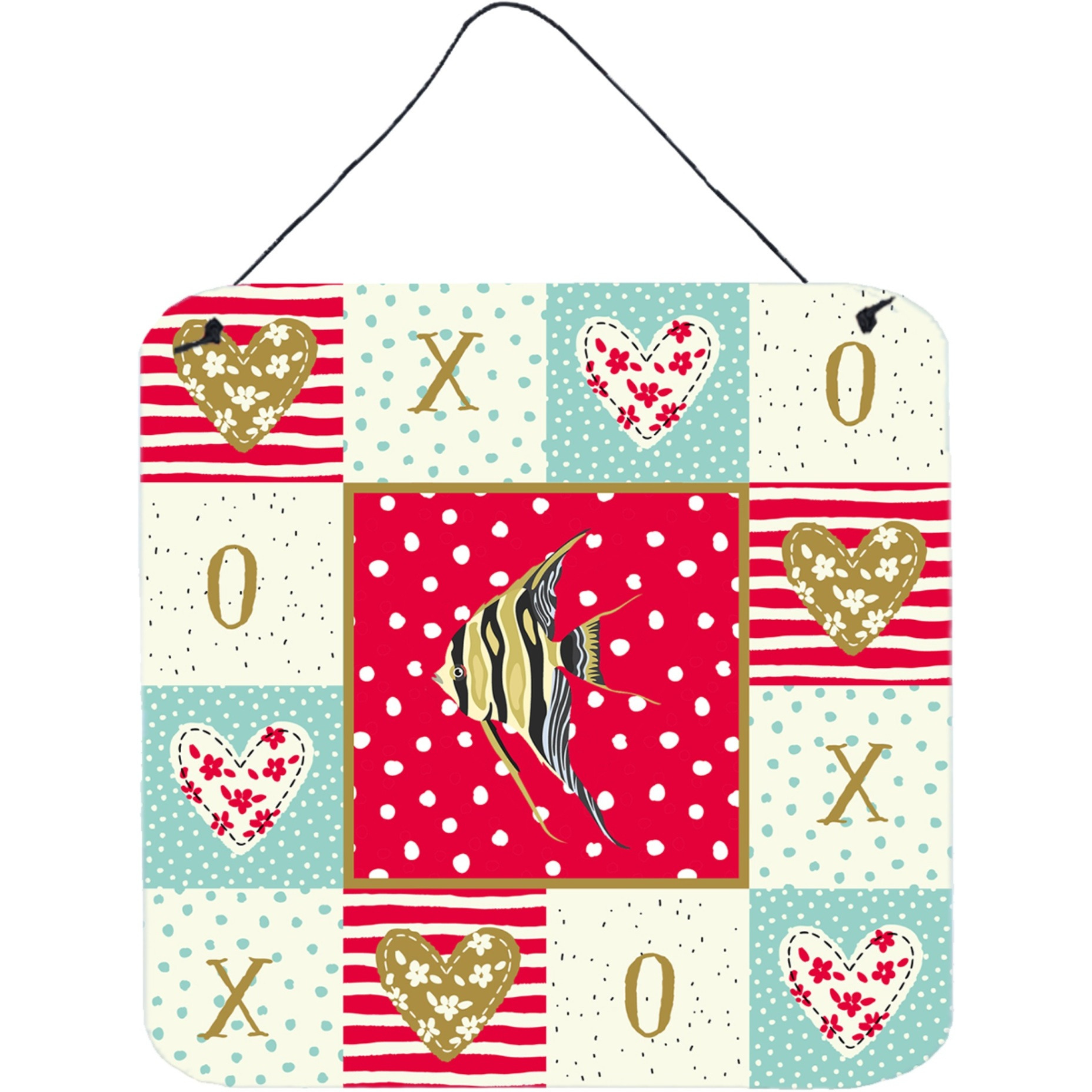 &quotCaroline's Treasures Angelfish Love Door Hanging Prints wall-decor, Multicolor"