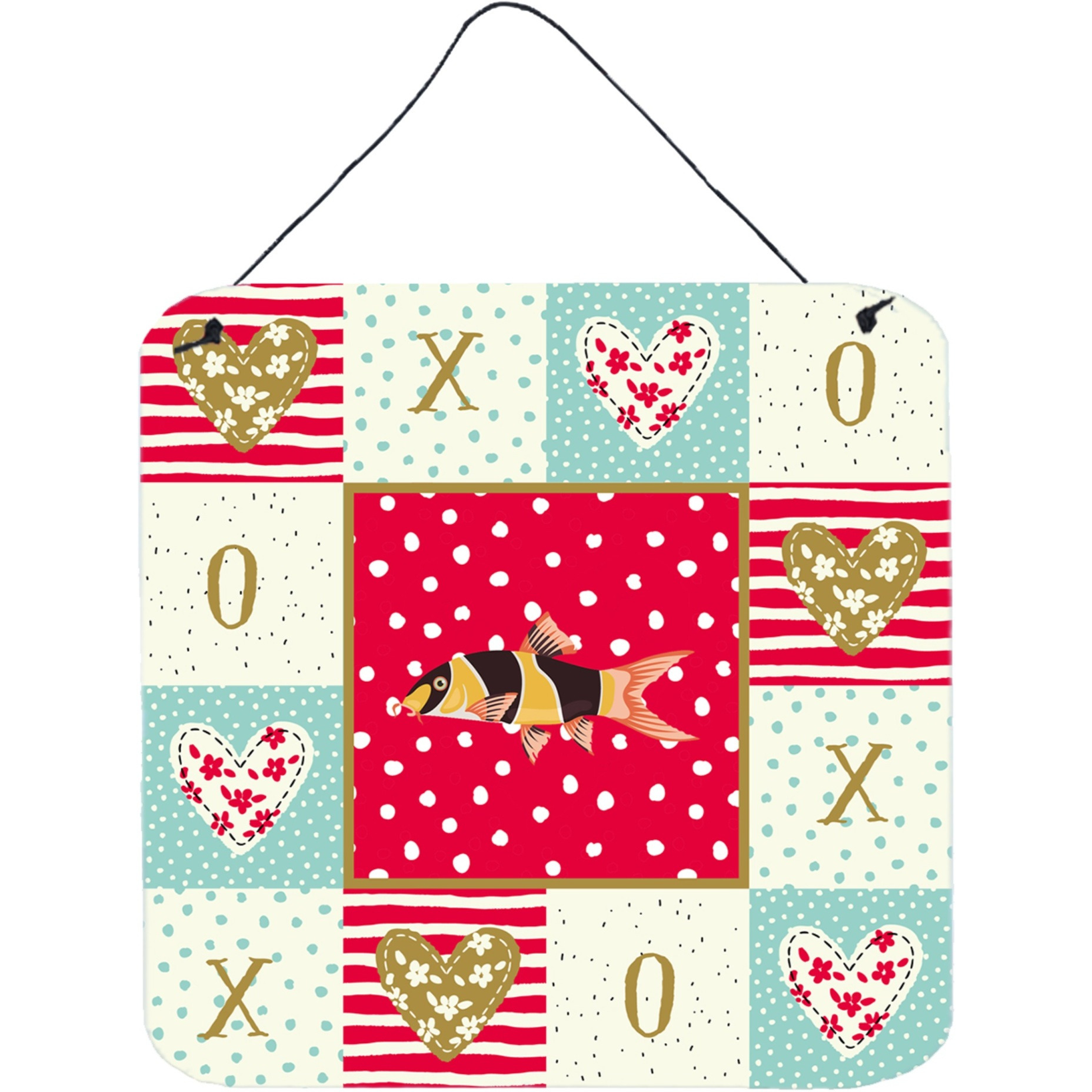 &quotCaroline's Treasures Clown Loach Fish Love Door Hanging Prints wall-decor, Multicolor"