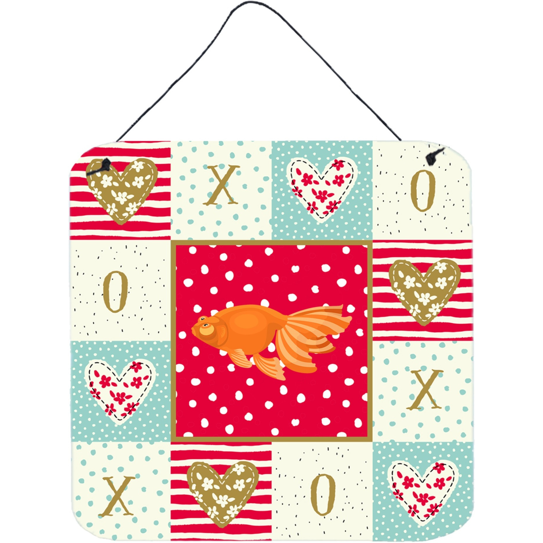&quotCaroline's Treasures Celestial Eye Goldfish Love Door Hanging Prints wall-decor, Multicolor"
