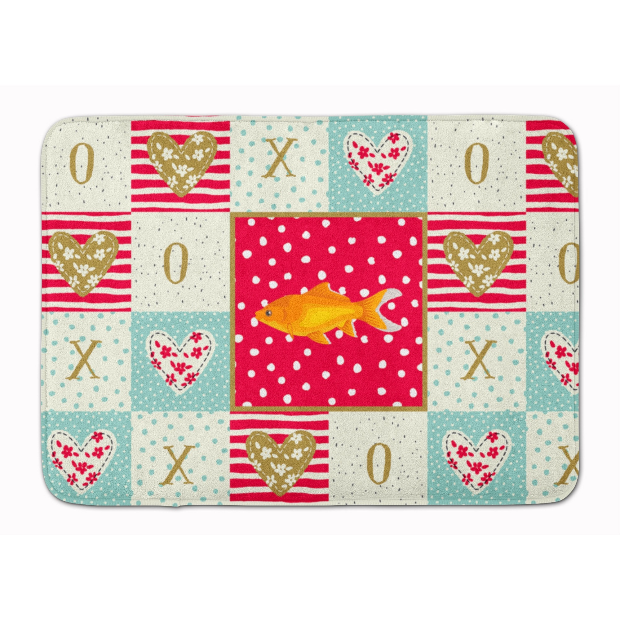 &quotCaroline's Treasures Goldfish Common Love Machine Washable Memory Foam Mat doormats, Multicolor"