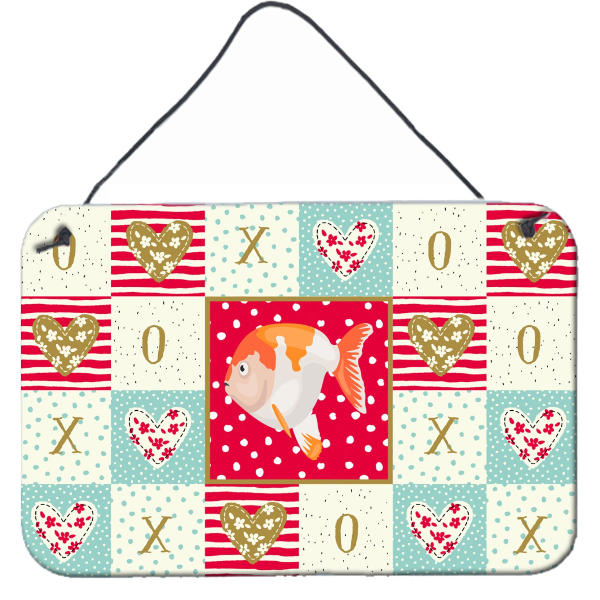 &quotCaroline's Treasures Lionhead Goldfish Love Door Hanging Prints wall-decor, Multicolor"