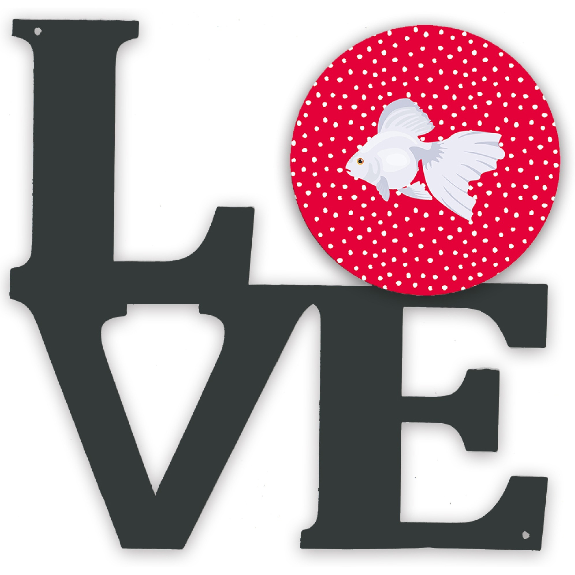 &quotCaroline's Treasures Ryukin Goldfish Metal Artwork Love wall-decor, Multicolor"