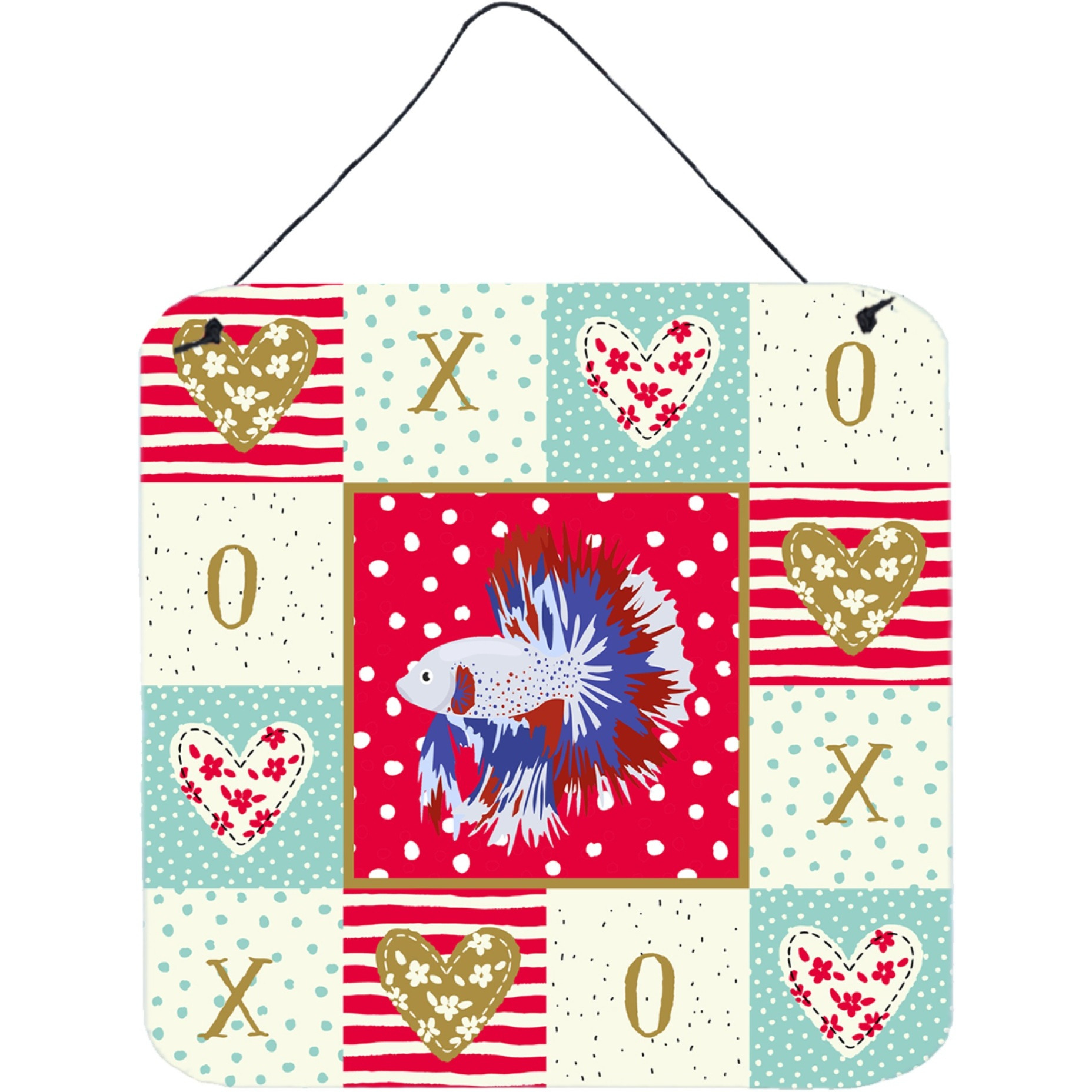 &quotCaroline's Treasures Comb Tail Betta Love Door Hanging Prints wall-decor, Multicolor"