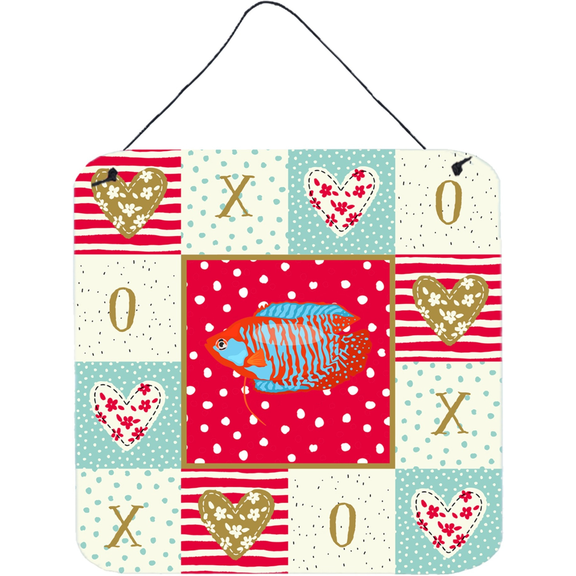 &quotCaroline's Treasures Dwarf Gourami Love Door Hanging Prints wall-decor, Multicolor"