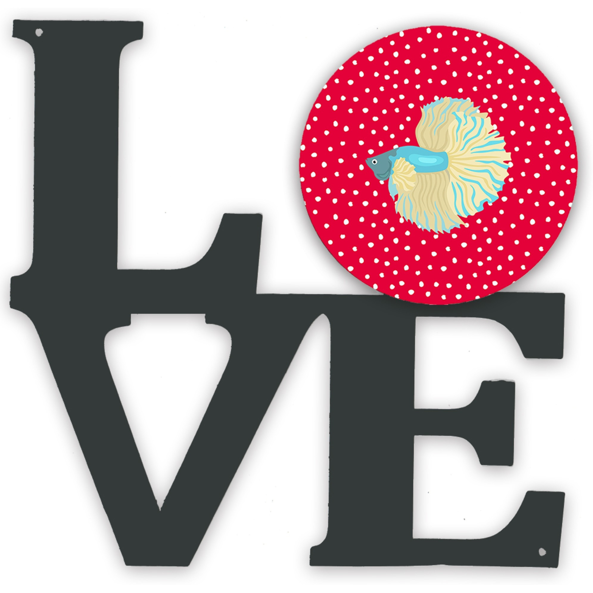 &quotCaroline's Treasures Elephant Ear Betta Metal Artwork Love wall-decor, Multicolor"