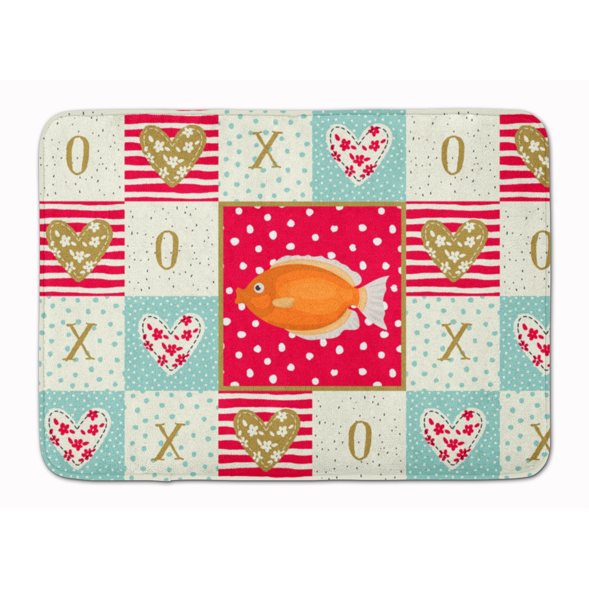 &quotCaroline's Treasures Kissing Gourami Love Machine Washable Memory Foam Mat doormats, Multicolor"