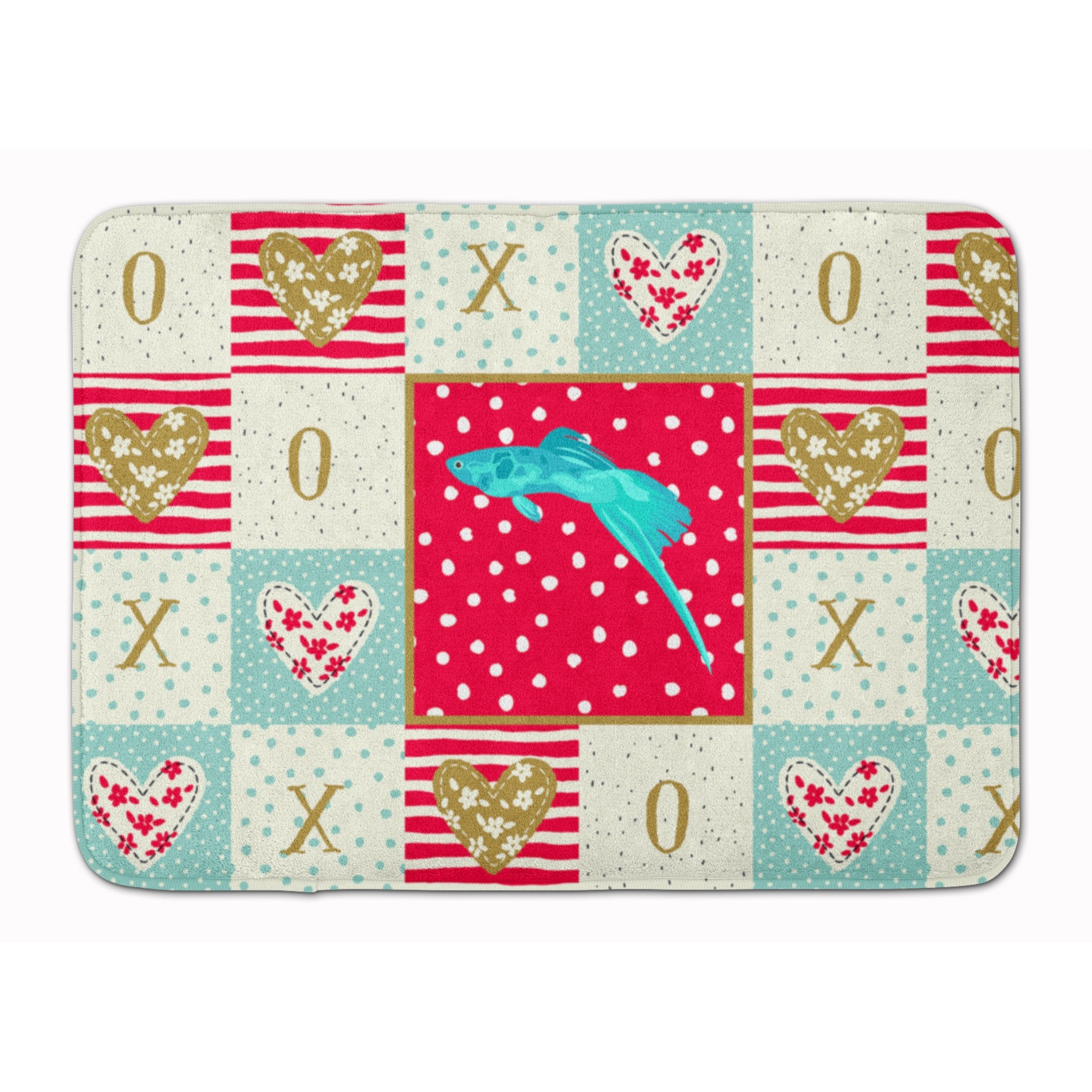 &quotCaroline's Treasures Sword Tail Guppy Love Machine Washable Memory Foam Mat doormats, Multicolor"