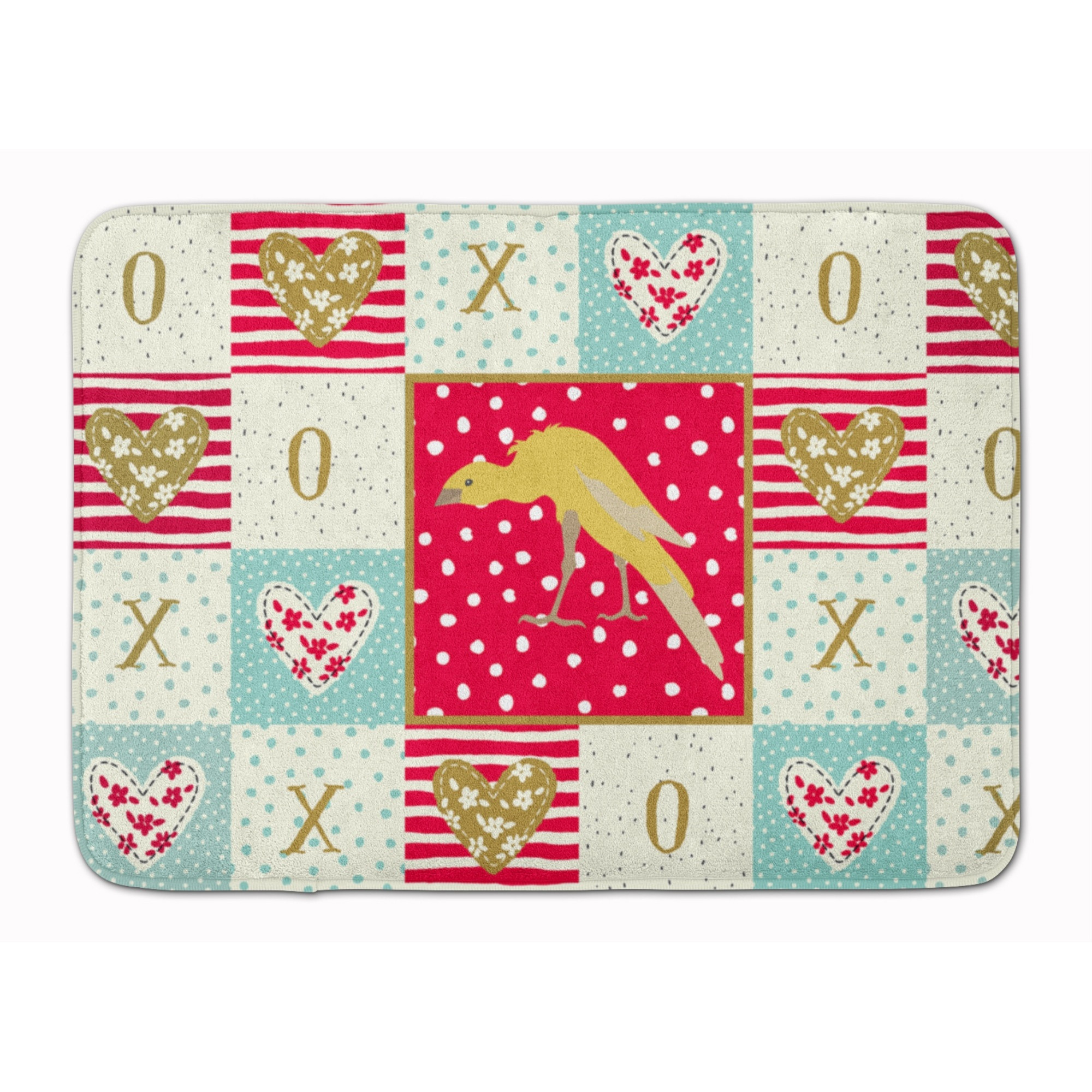 &quotCaroline's Treasures Belgian Hunchback Canary Love Machine Washable Memory Foam Mat doormats, Multicolor"