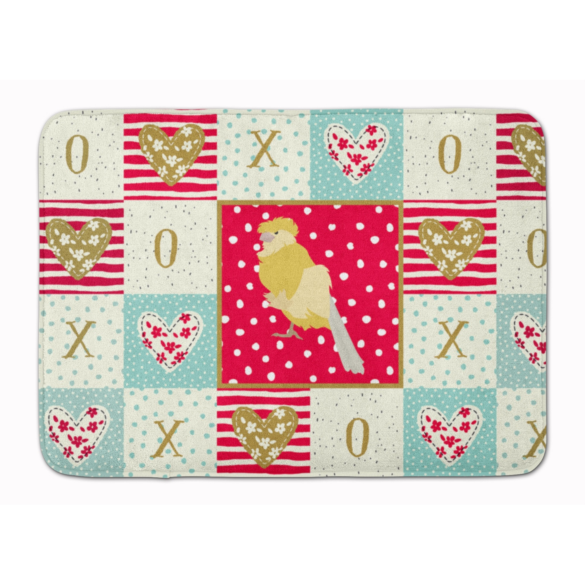 &quotCaroline's Treasures French Curly Canary Love Machine Washable Memory Foam Mat doormats, Multicolor"